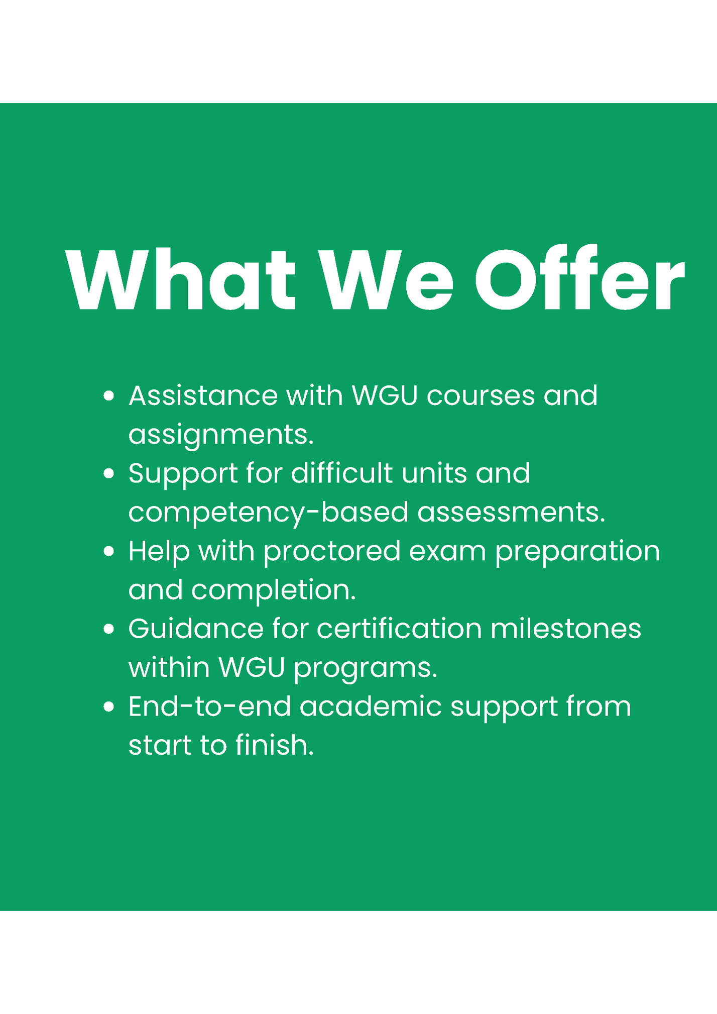 What We Offer