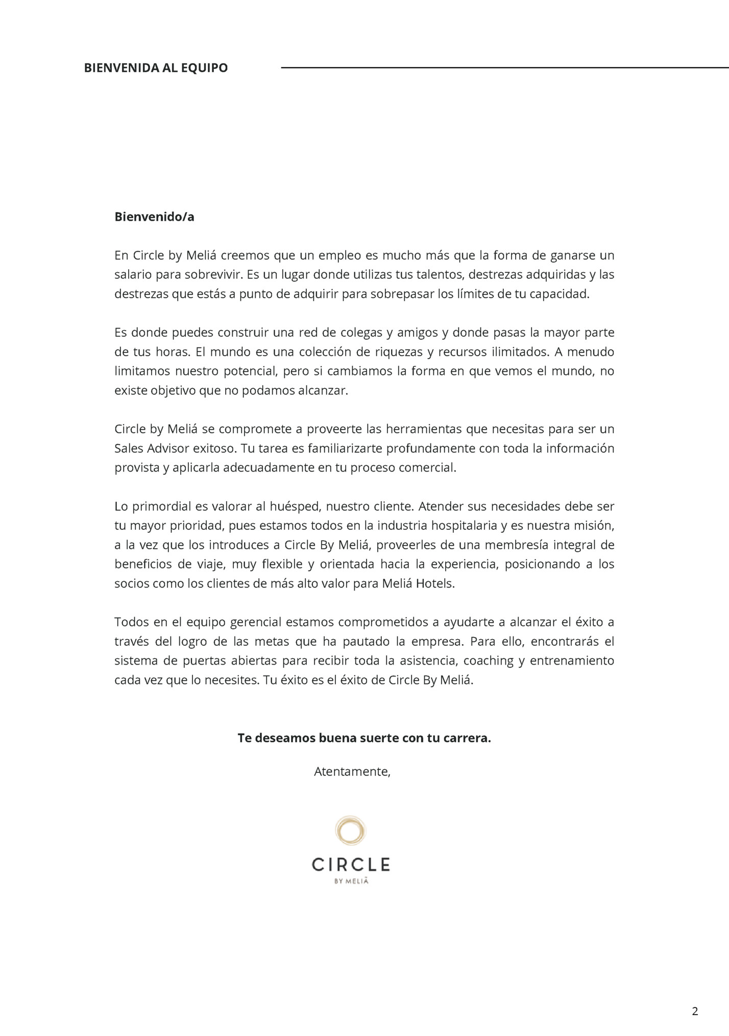 BIENVENIDA AL EQUIPO BIENVENIDA AL EQUIPO