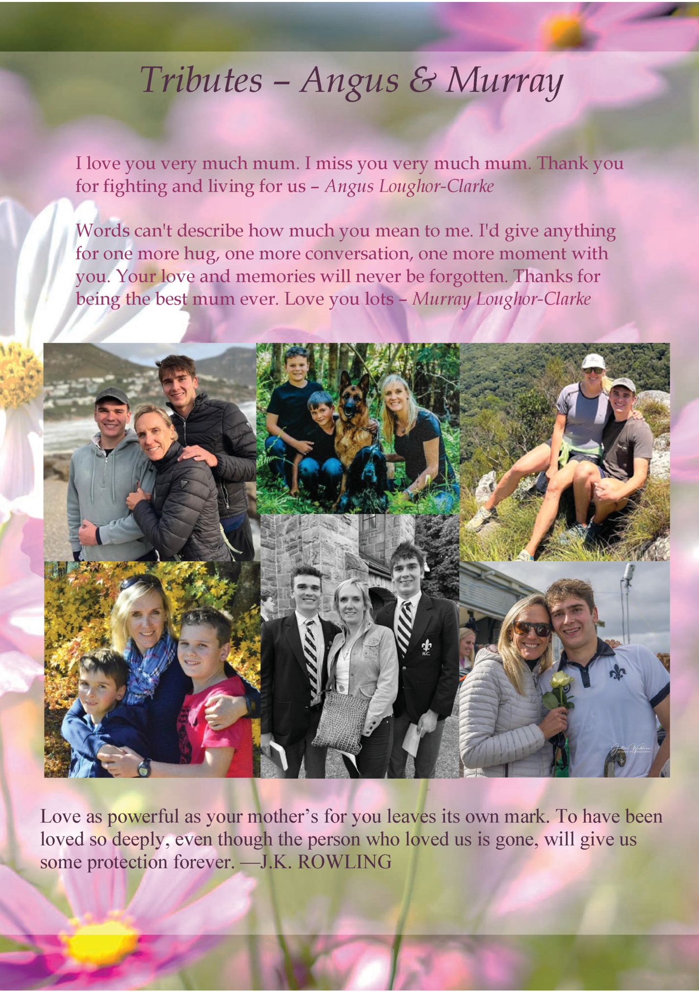 Tributes – Angus & Murray Tributes – Angus & Murray