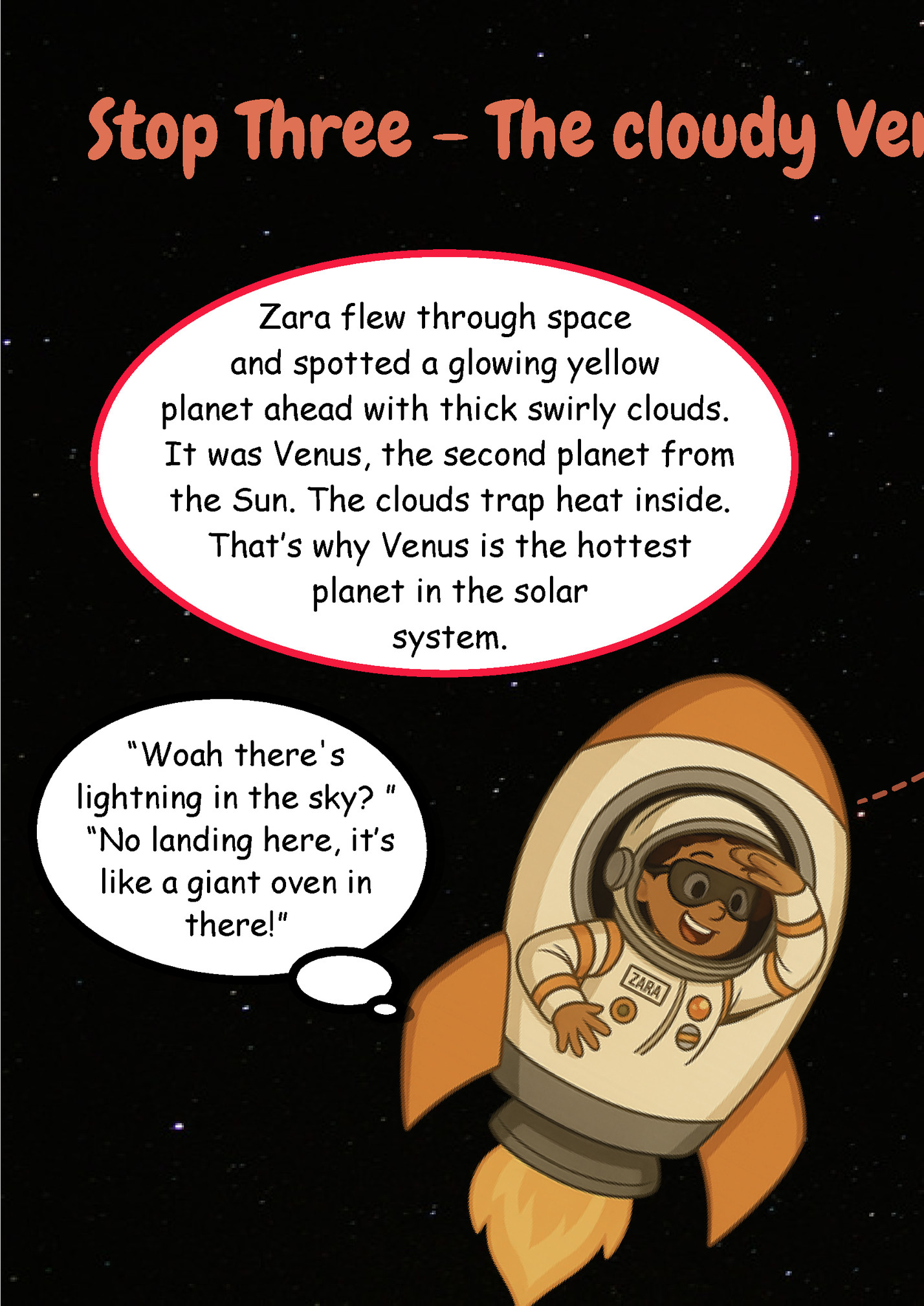 Stop Three – The cloudy Venus! Stop Three – The cloudy Venus!