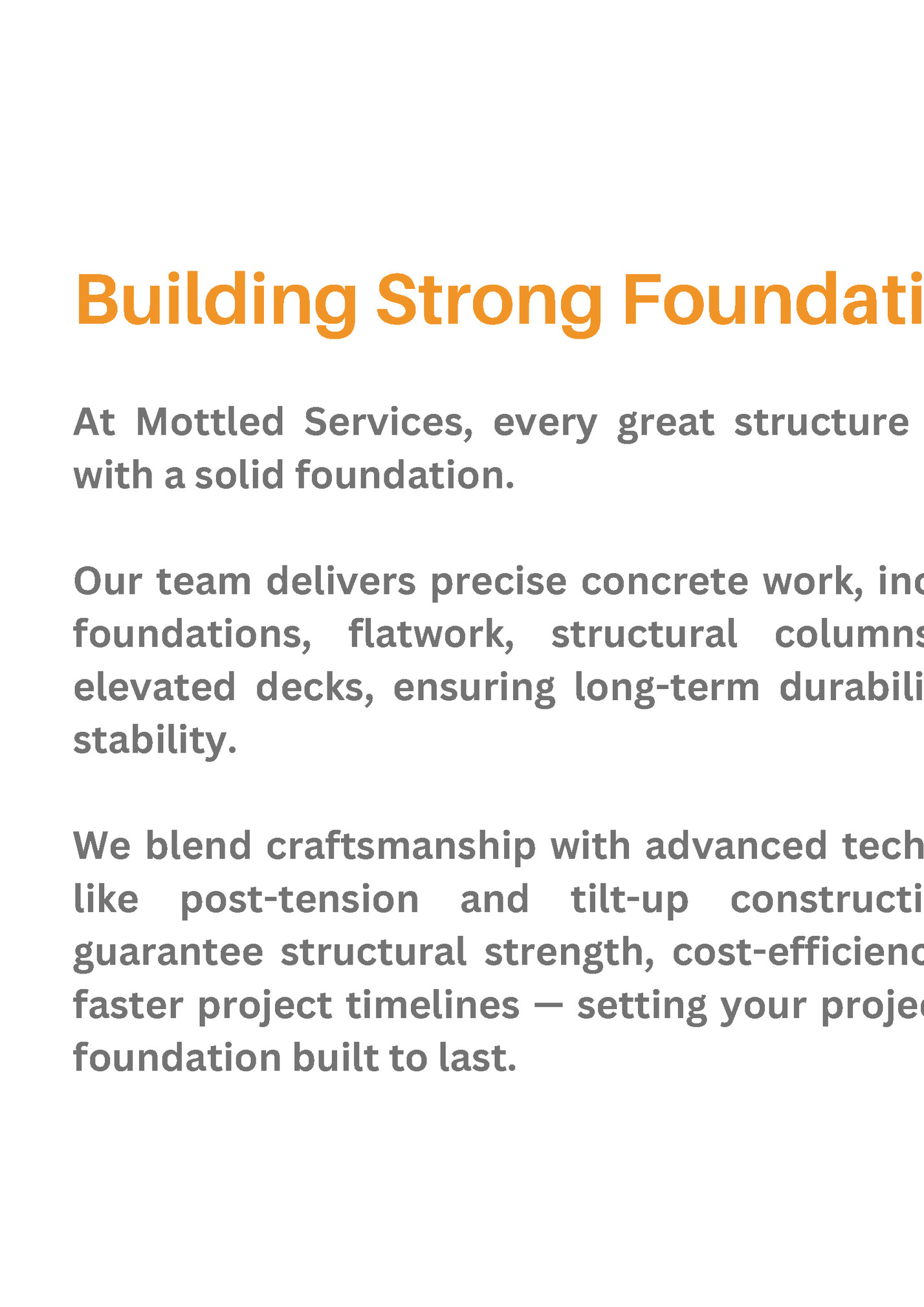 Building Strong Foundations