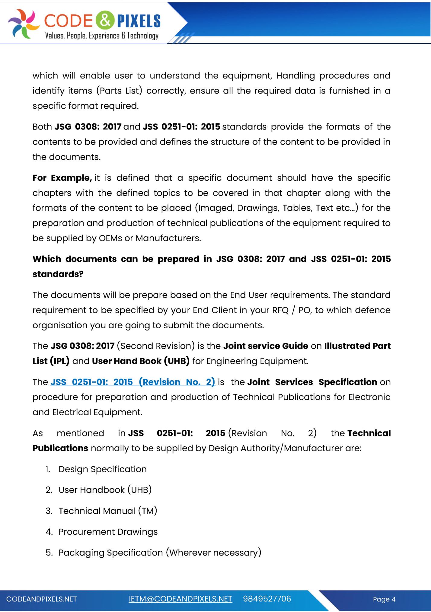 which will enable user to understand the equipment, Handling procedures and which will enable user to understand the equipment, Handling procedures and