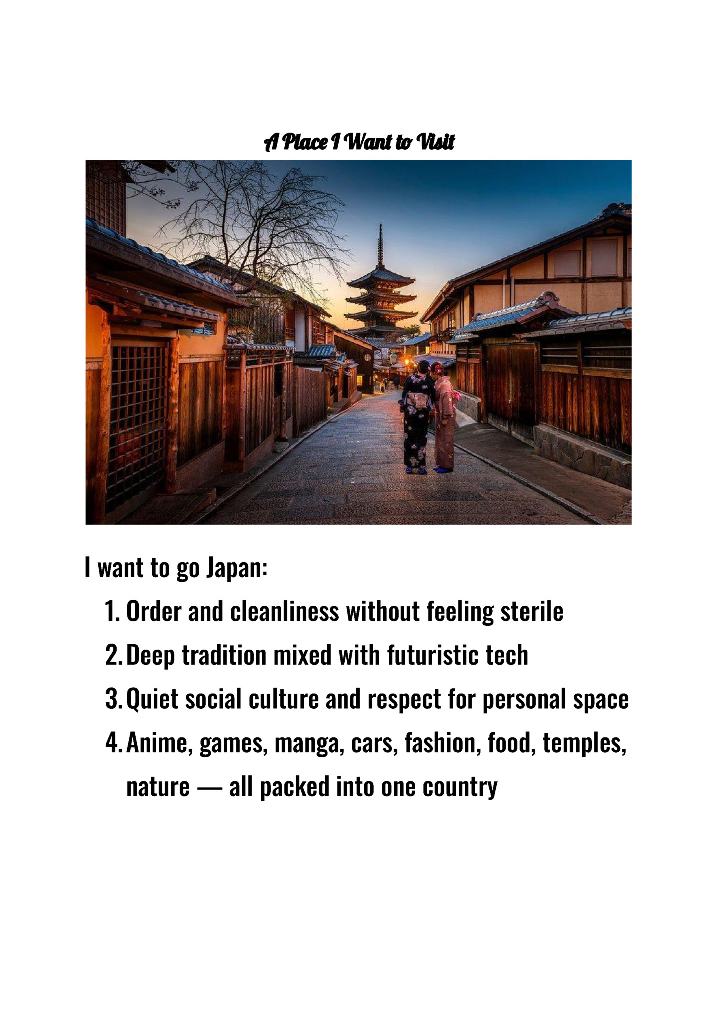 A Place I Want to Visit