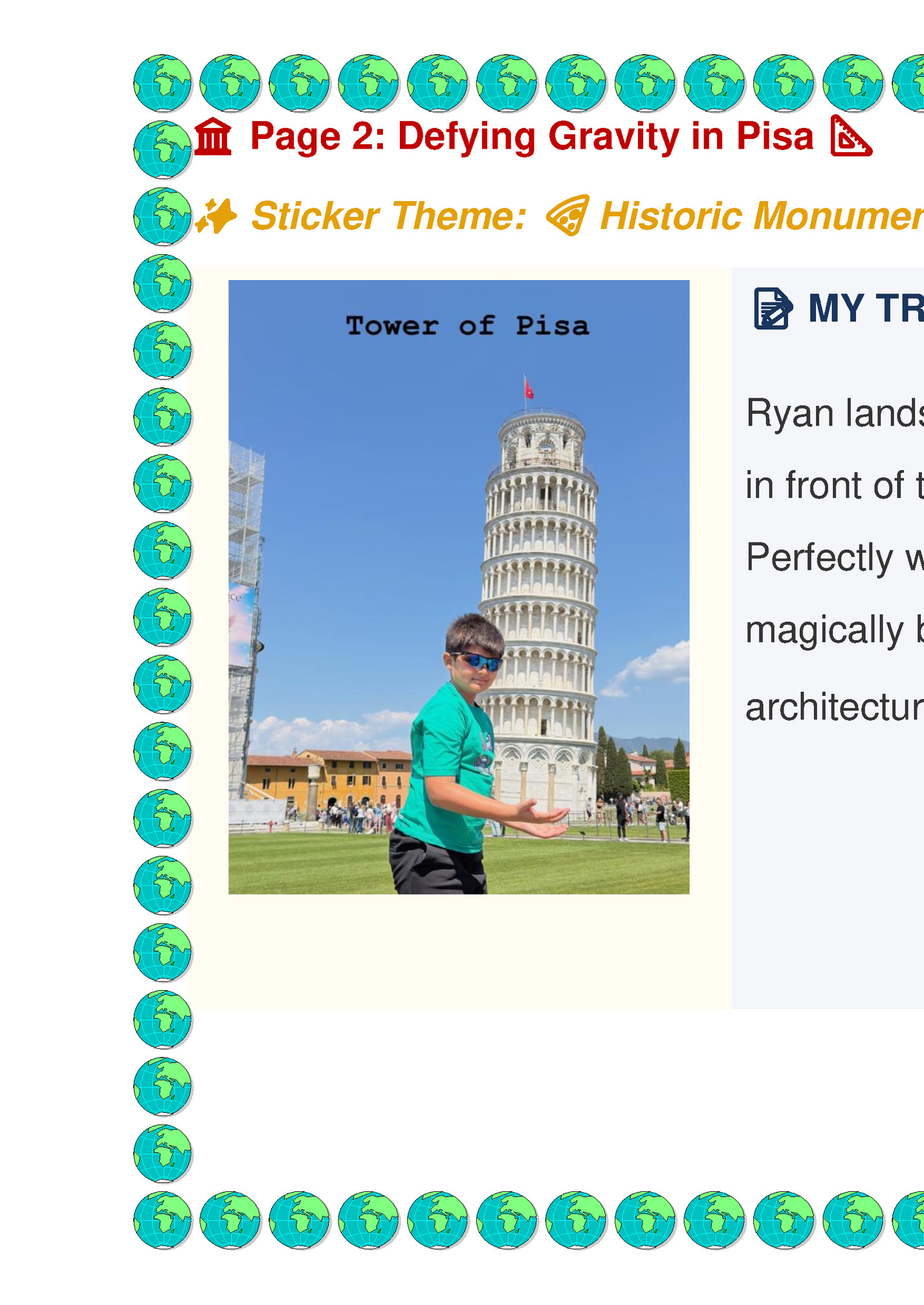 🏛️ Page 2: Defying Gravity in Pisa 📐
