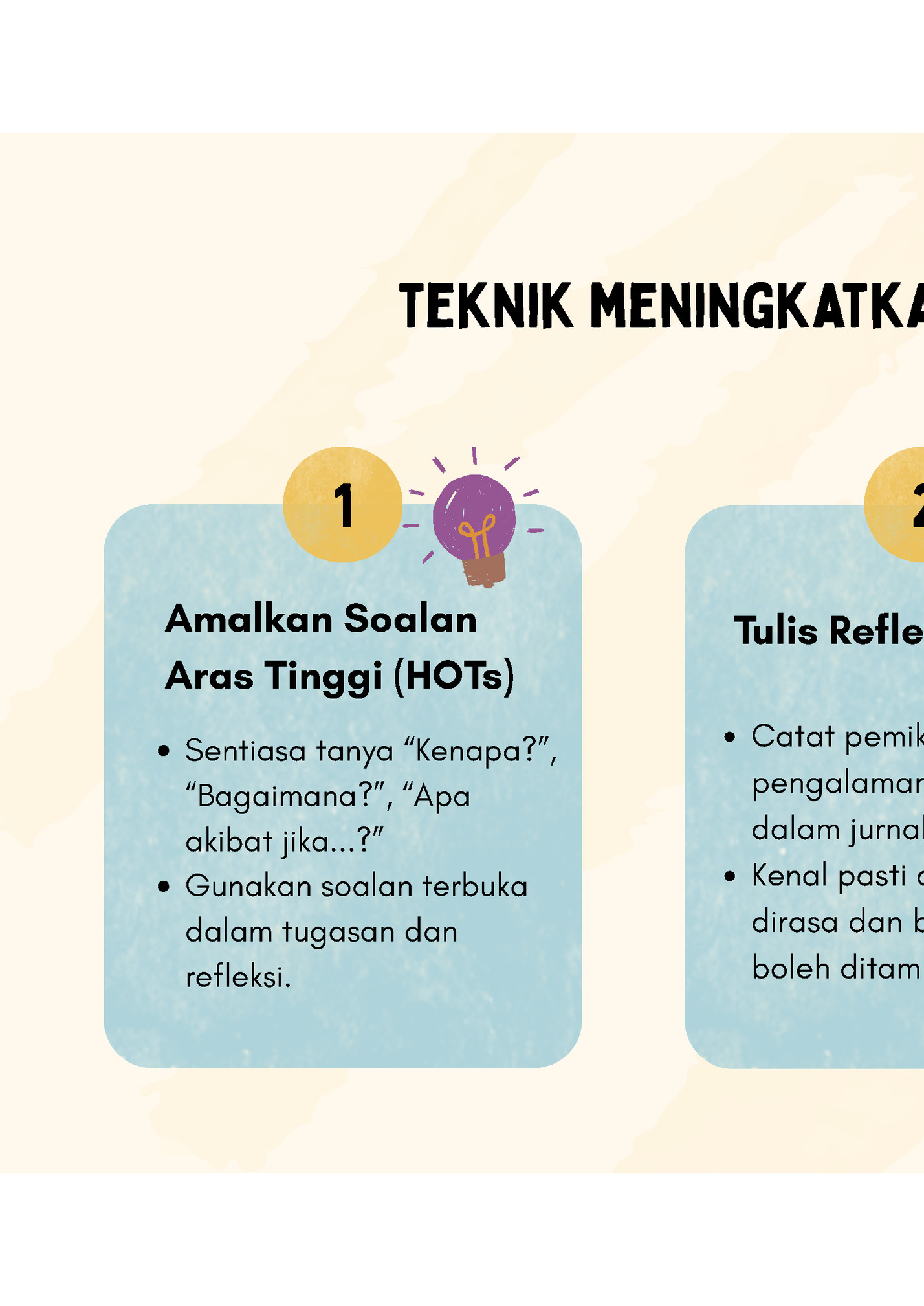 teknik meningkatkan kemahiran berfikir