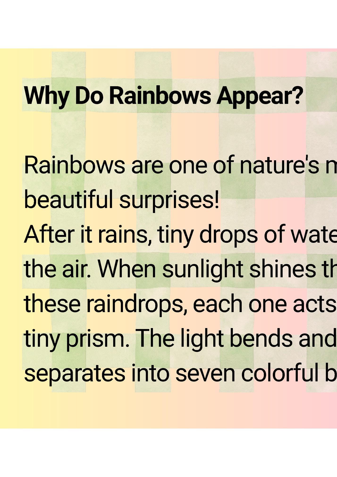 Why Do Rainbows Appear?