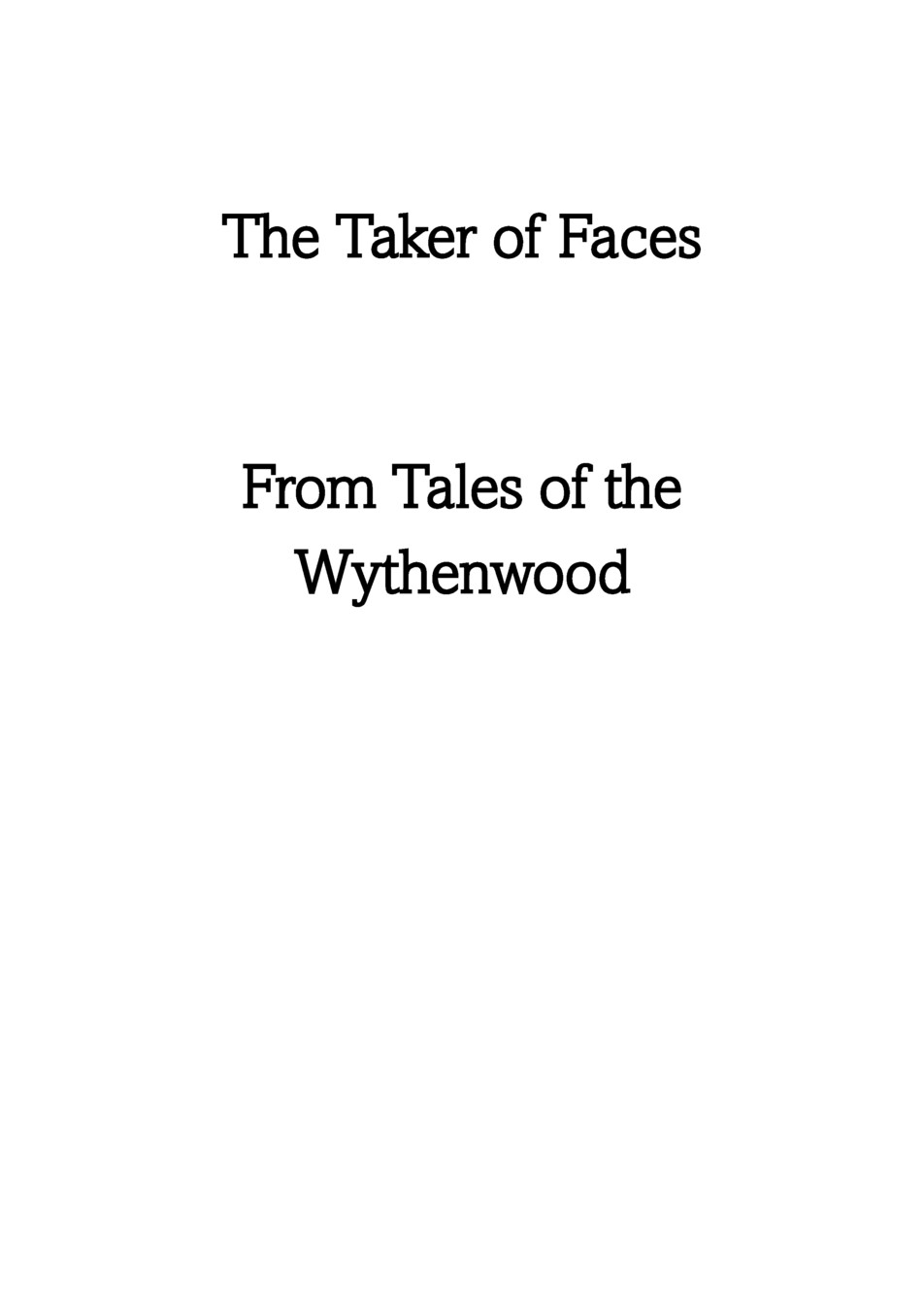 Tales of the Wythenwood Sample Chapter