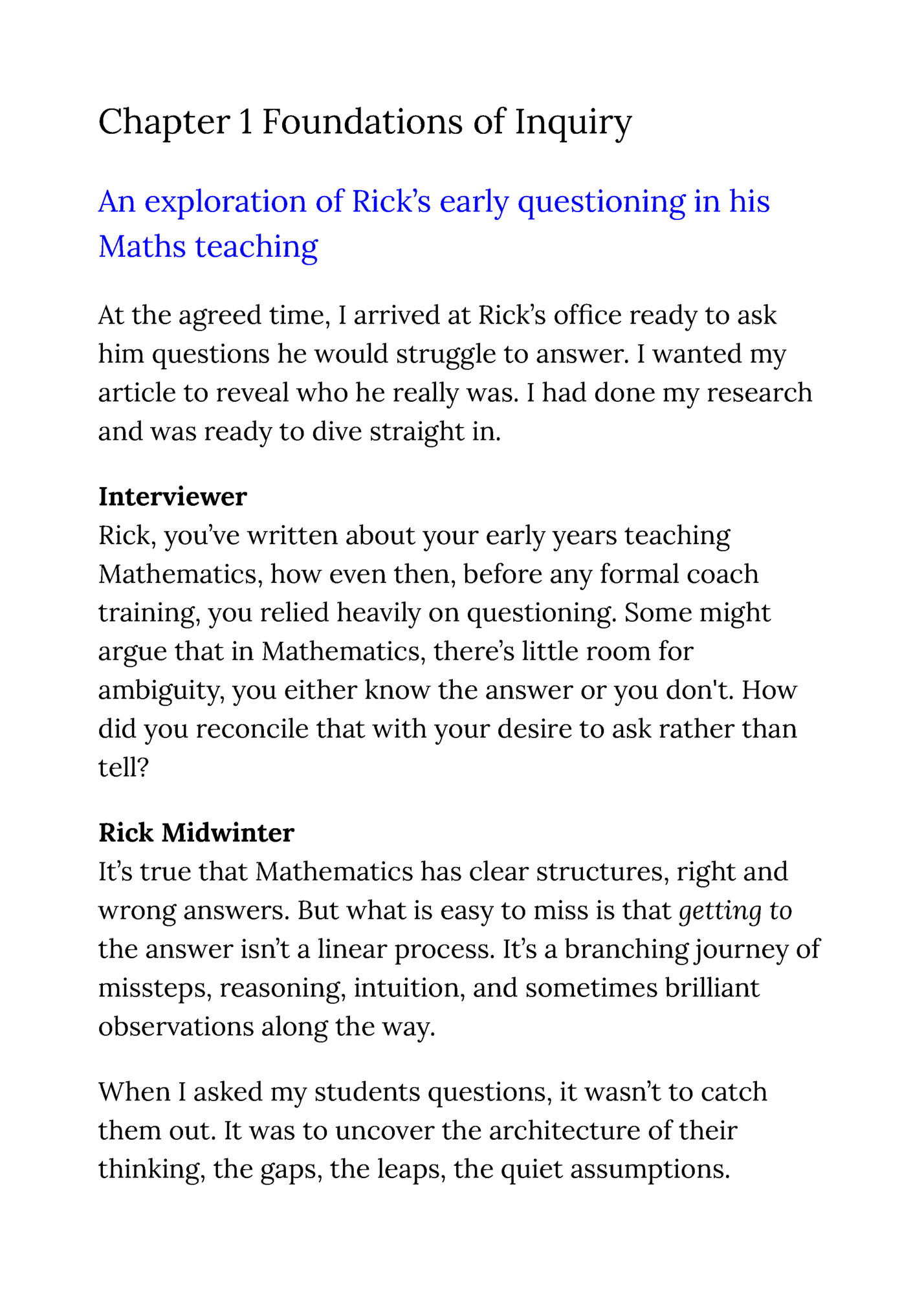 Chapter 1 Foundations of Inquiry