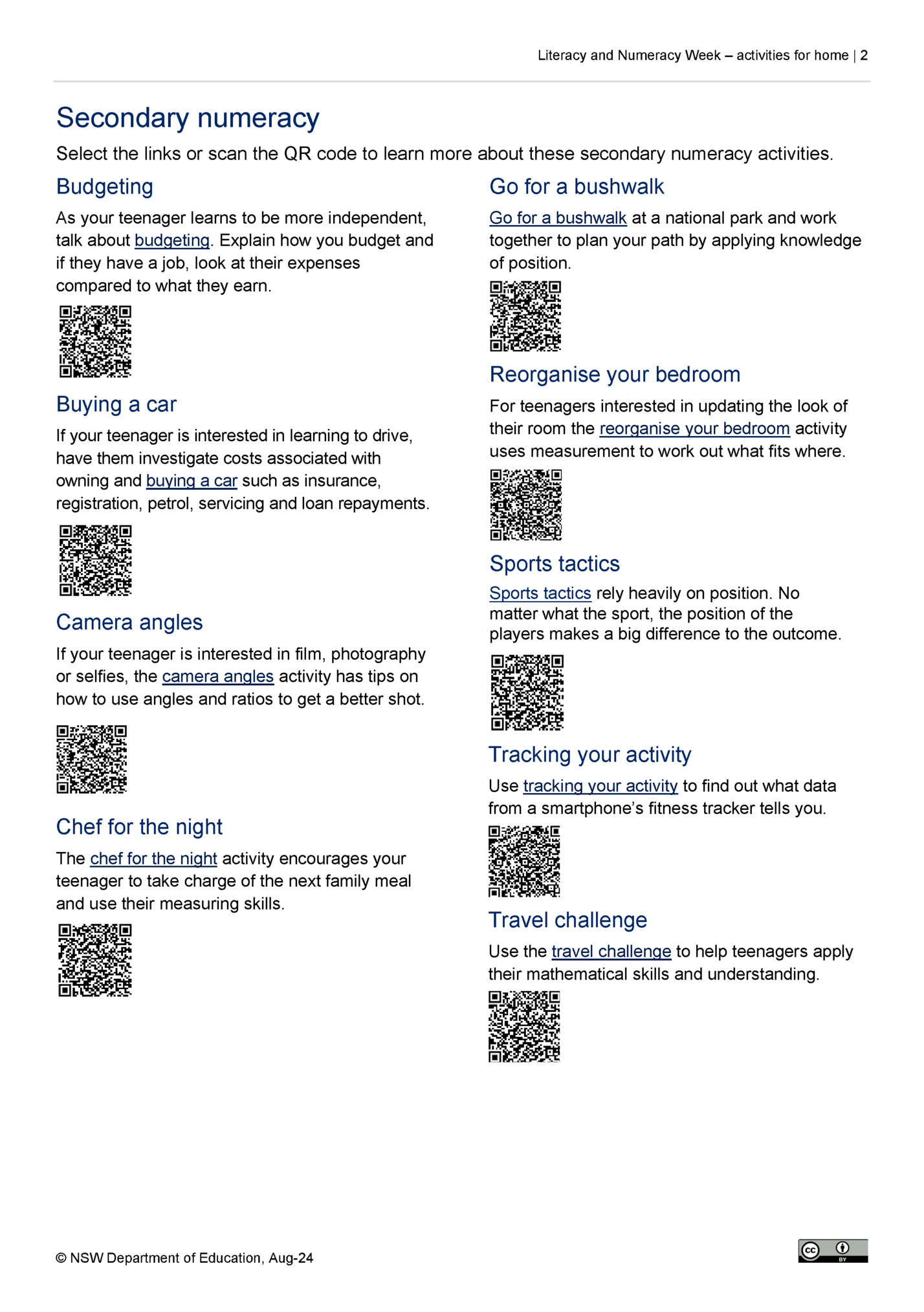 Literacy and Numeracy Week – activities for home | 2