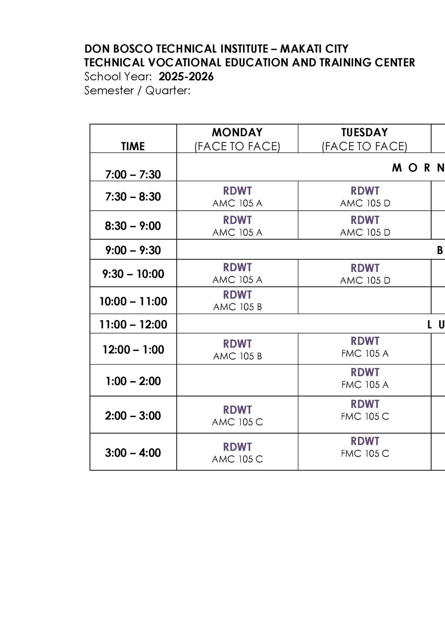 DON BOSCO TECHNICAL INSTITUTE – MAKATI CITY DON BOSCO TECHNICAL INSTITUTE – MAKATI CITY