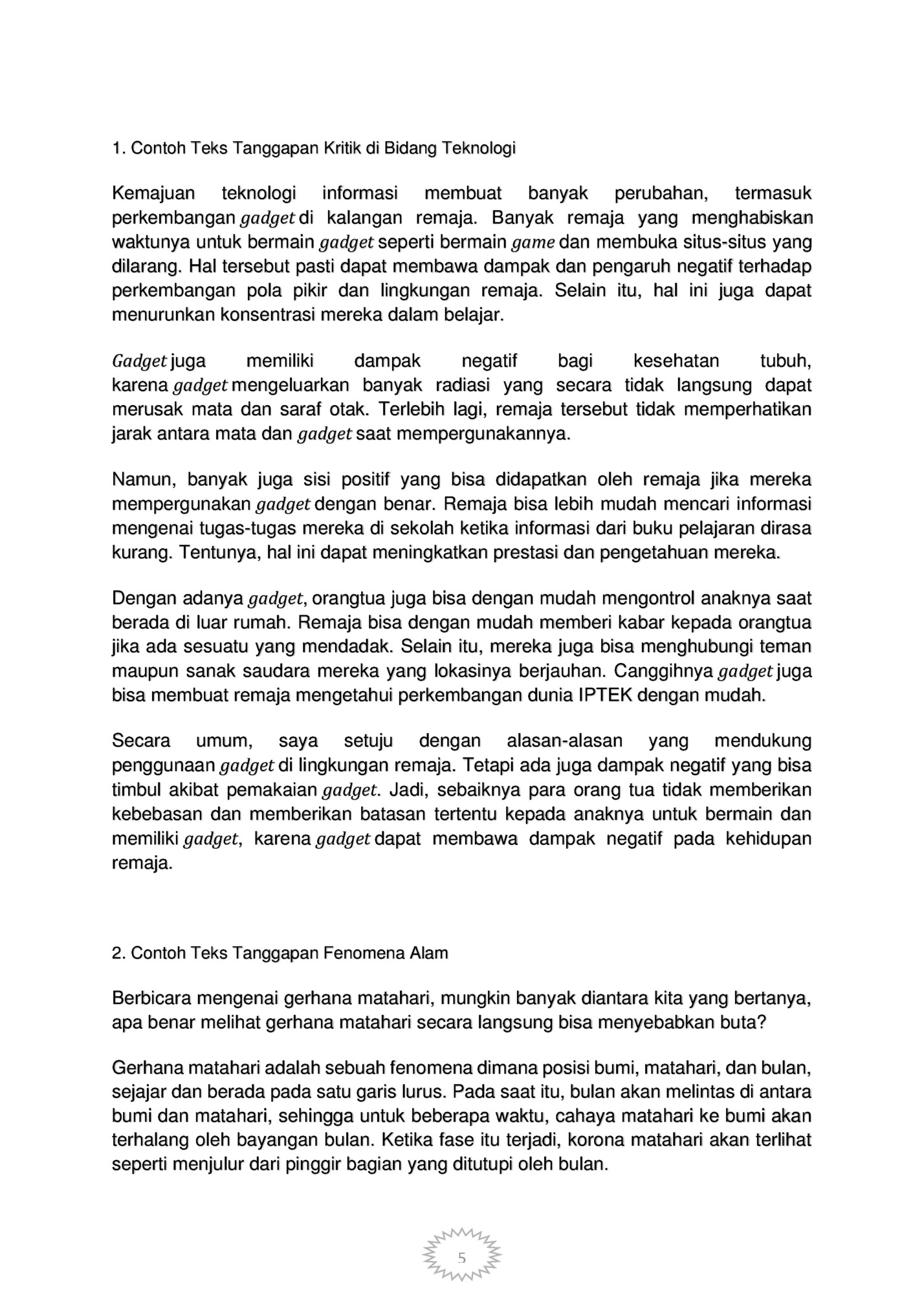 1. Contoh Teks Tanggapan Kritik di Bidang Teknologi