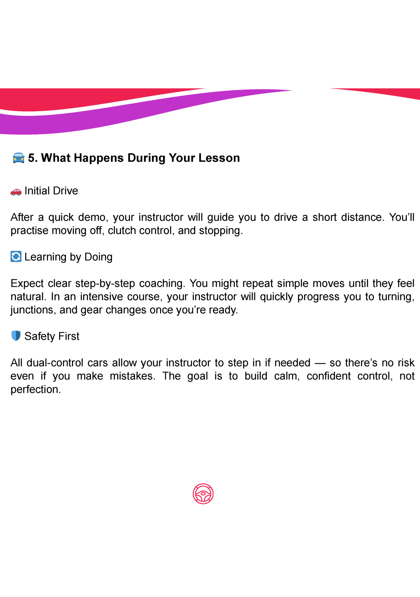 5. What Happens During Your Lesson