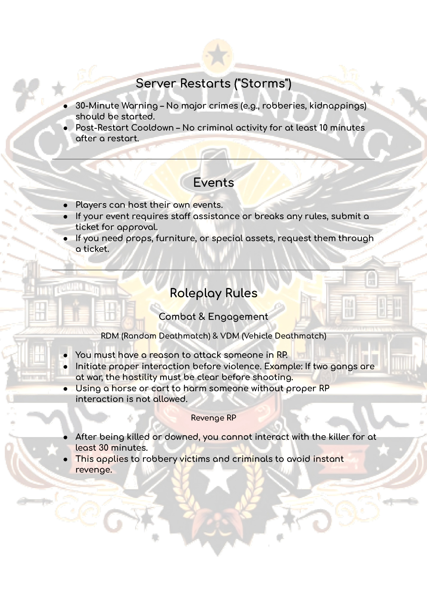 Server Restarts (Storms)