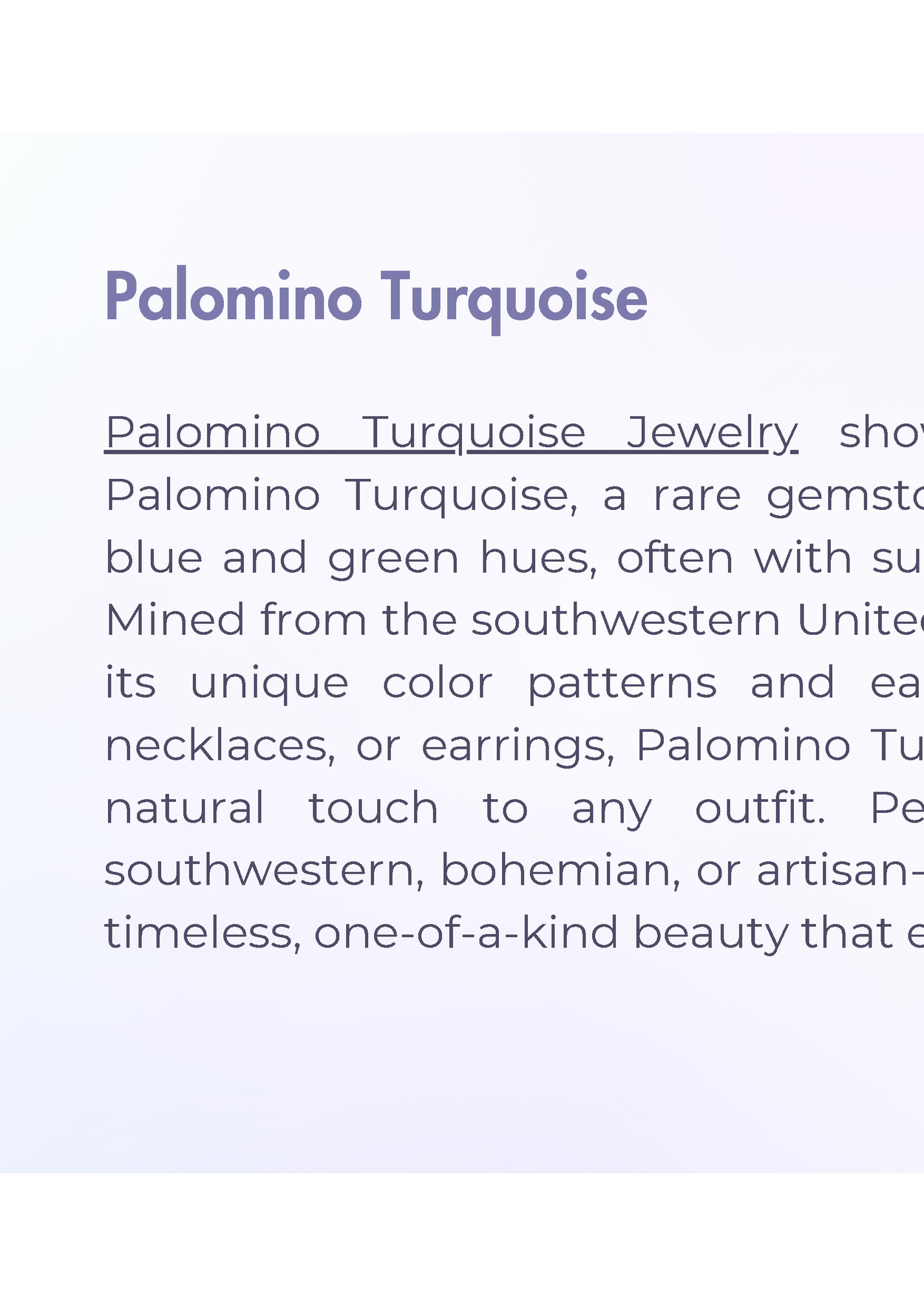Palomino Turquoise