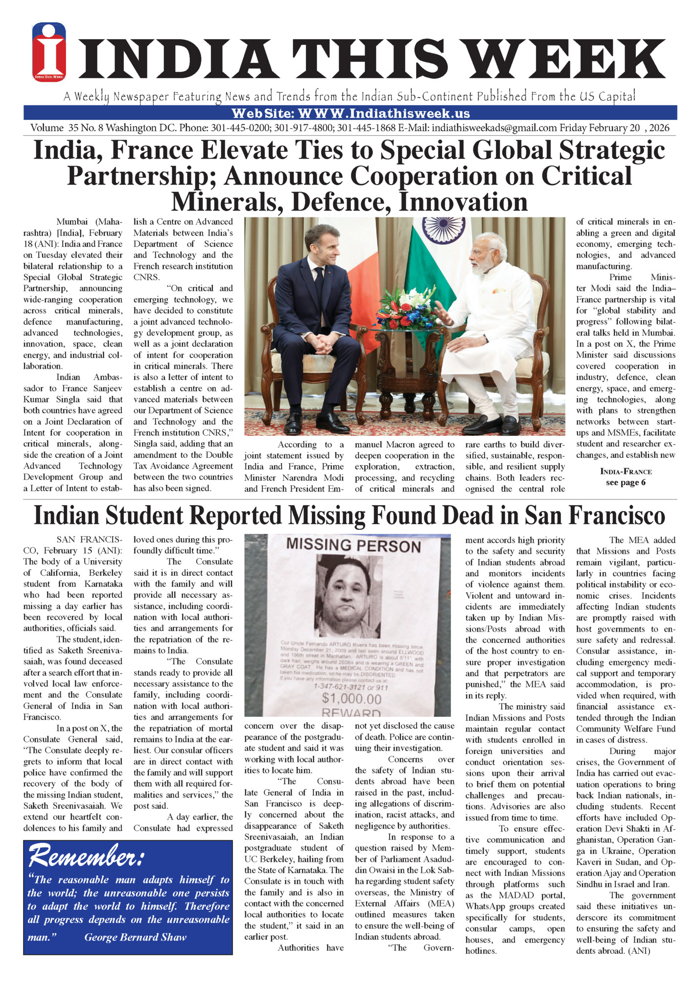 INDIA THIS WEEK INDIA THIS WEEK