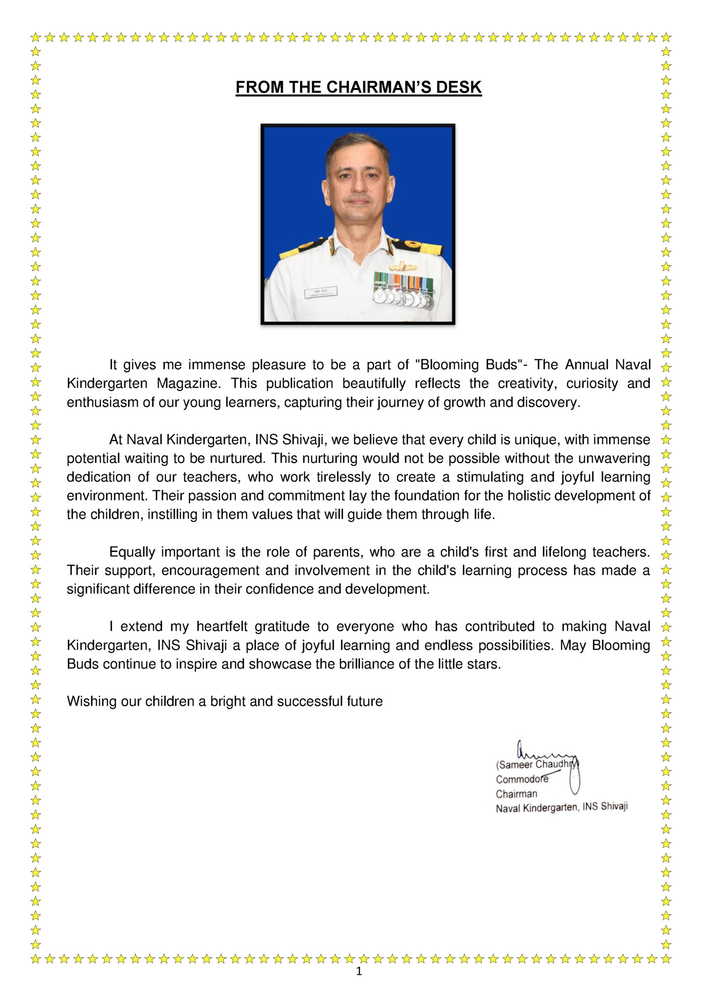 FROM THE CHAIRMAN’S DESK