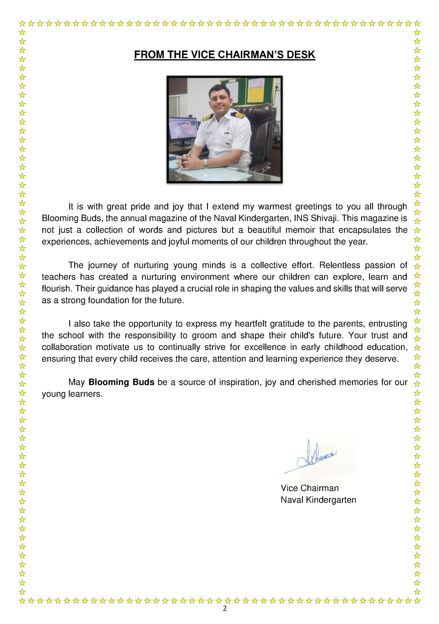 FROM THE VICE CHAIRMAN’S DESK