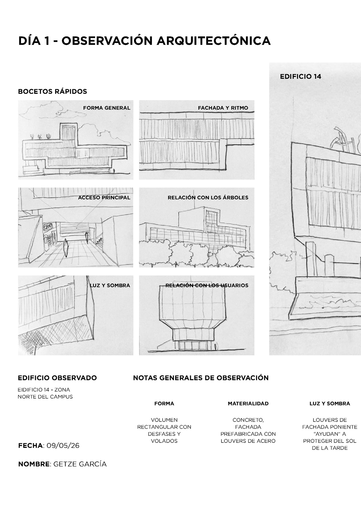 DÍA 1 - OBSERVACIÓN ARQUITECTÓNICA