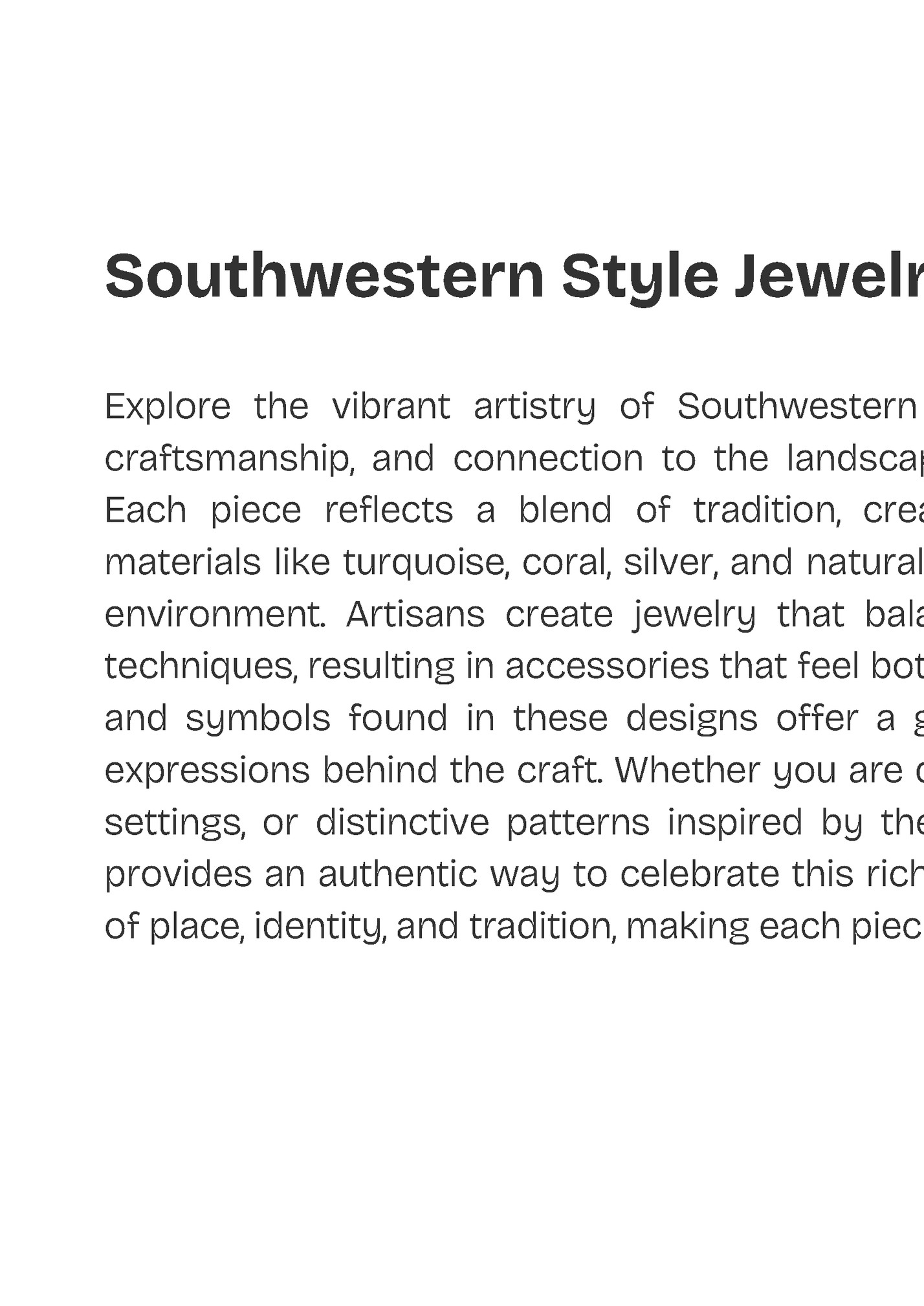 Southwestern Style Jewelry