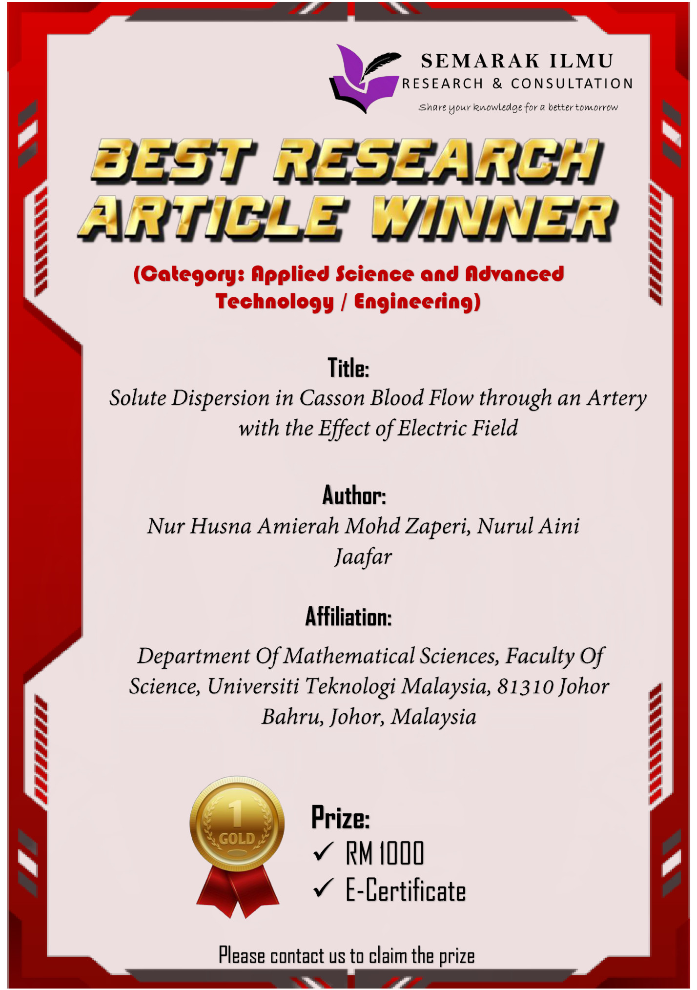 (Category: Applied Science and Advanced