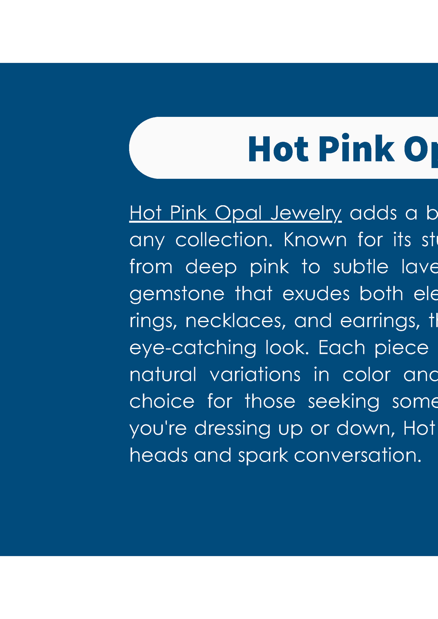 Hot Pink Opal Jewelry