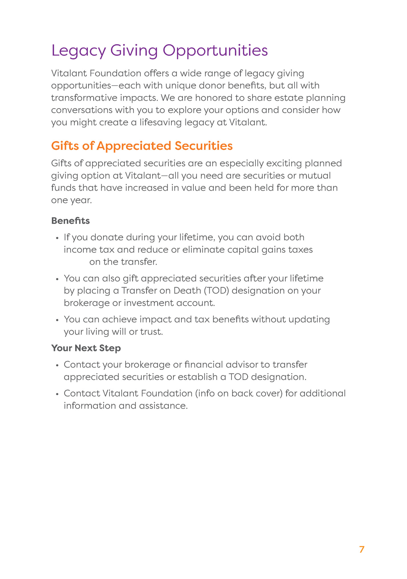 Legacy Giving Opportunities