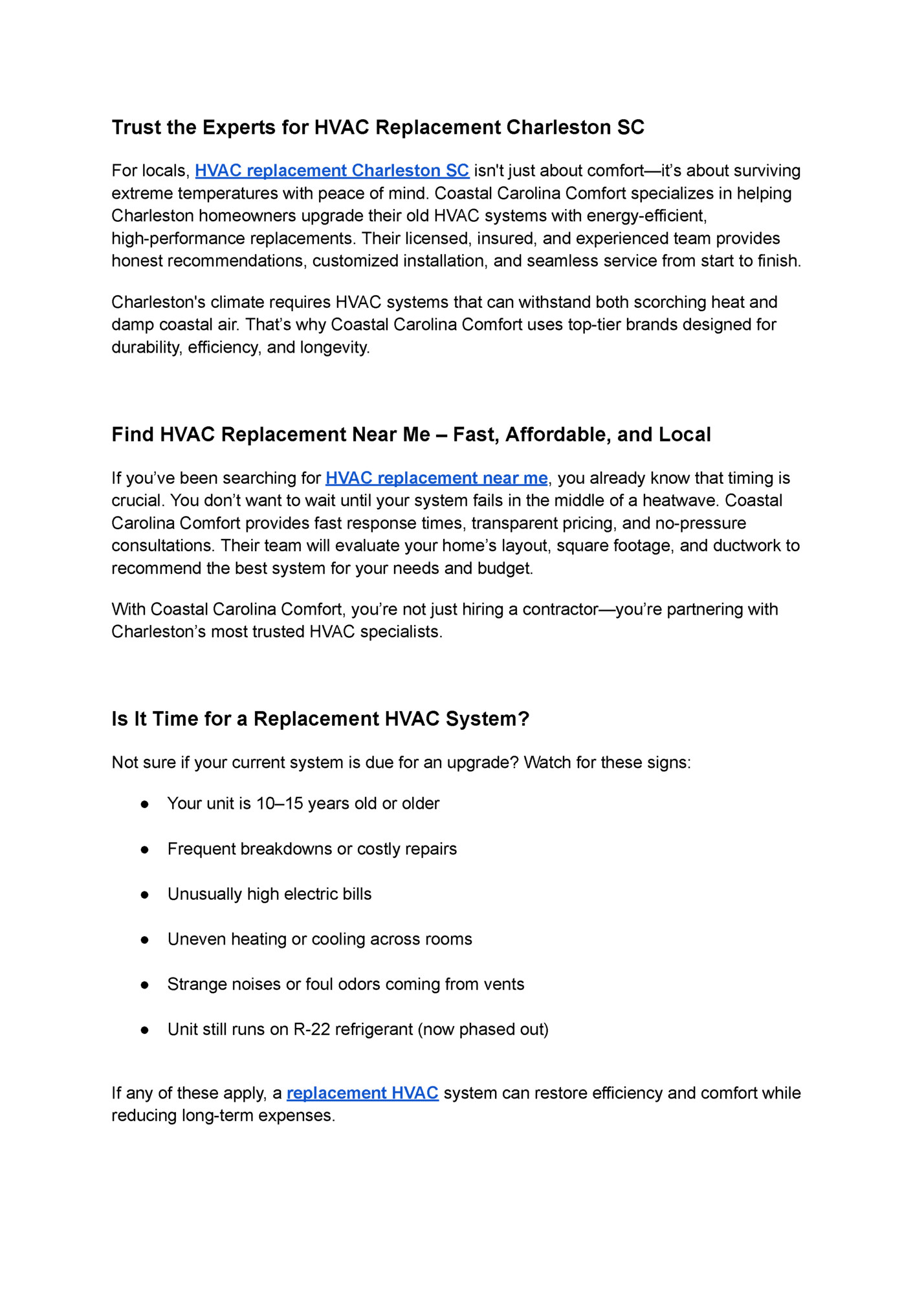 Trust the Experts for HVAC Replacement Charleston SC