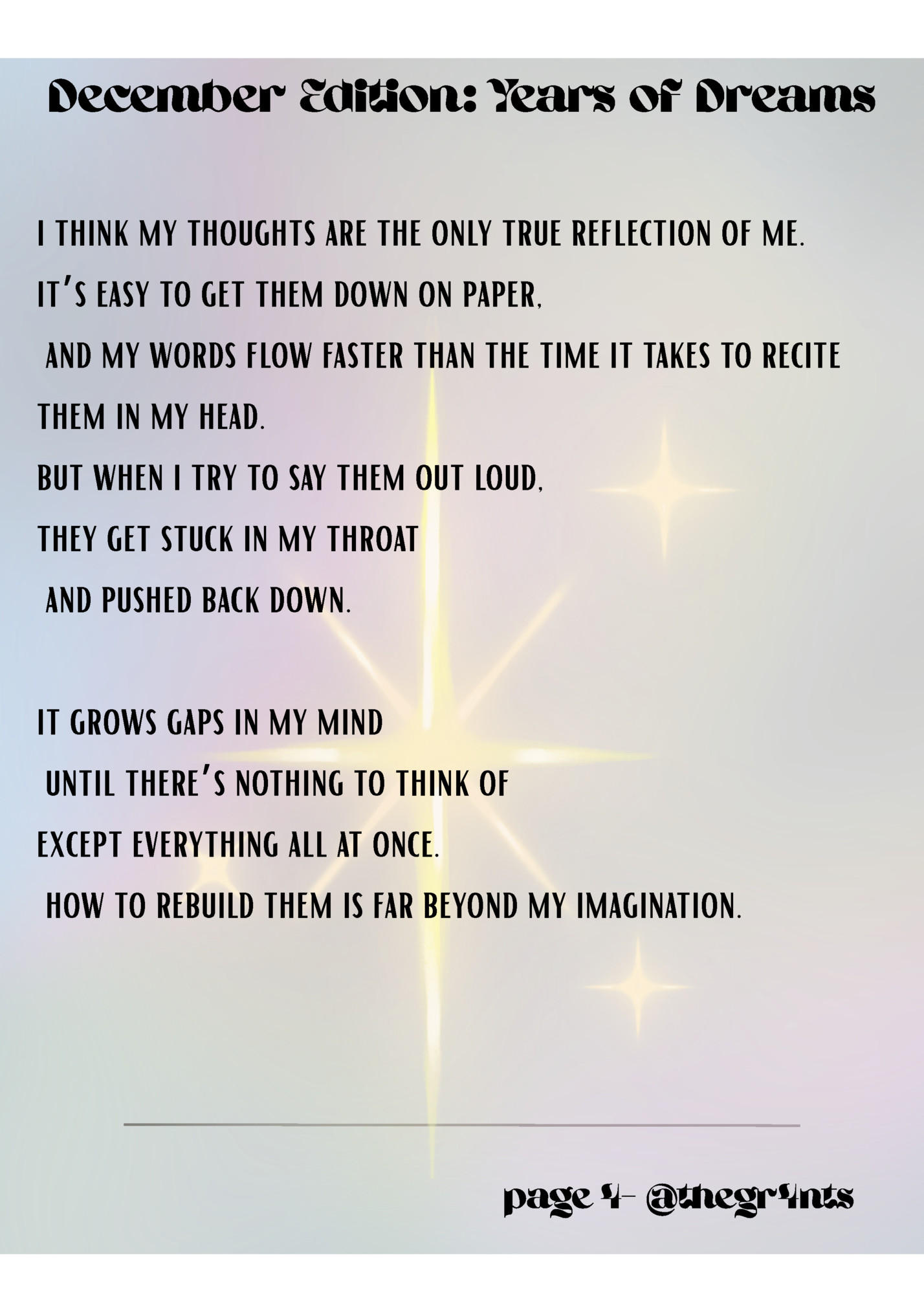 December Edition: Years of Dreams