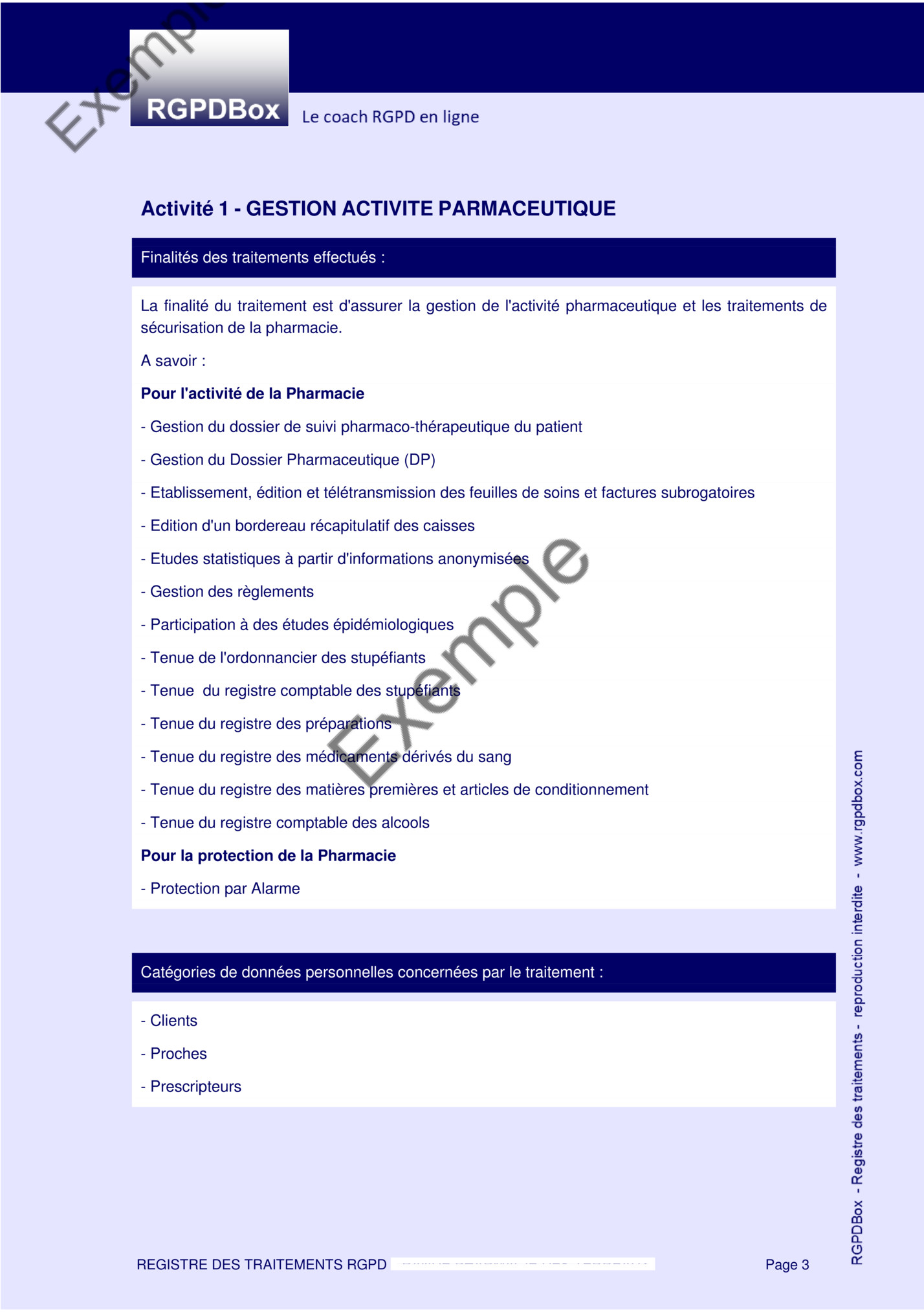 Activité 1 - GESTION ACTIVITE PARMACEUTIQUE