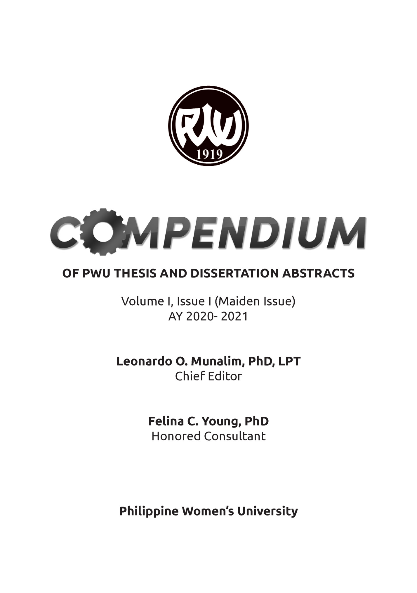 OF PWU THESIS AND DISSERTATION ABSTRACTS