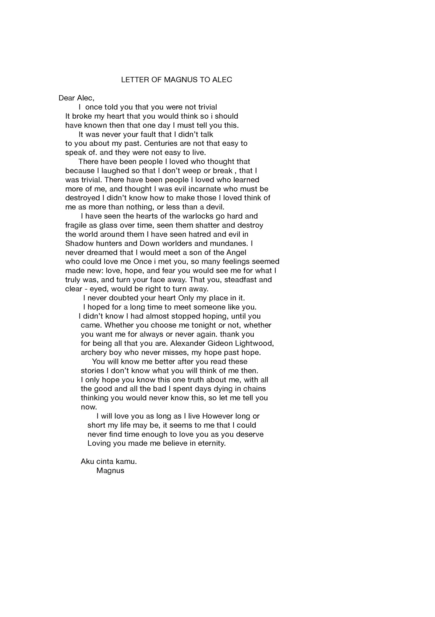LETTER OF MAGNUS TO ALEC