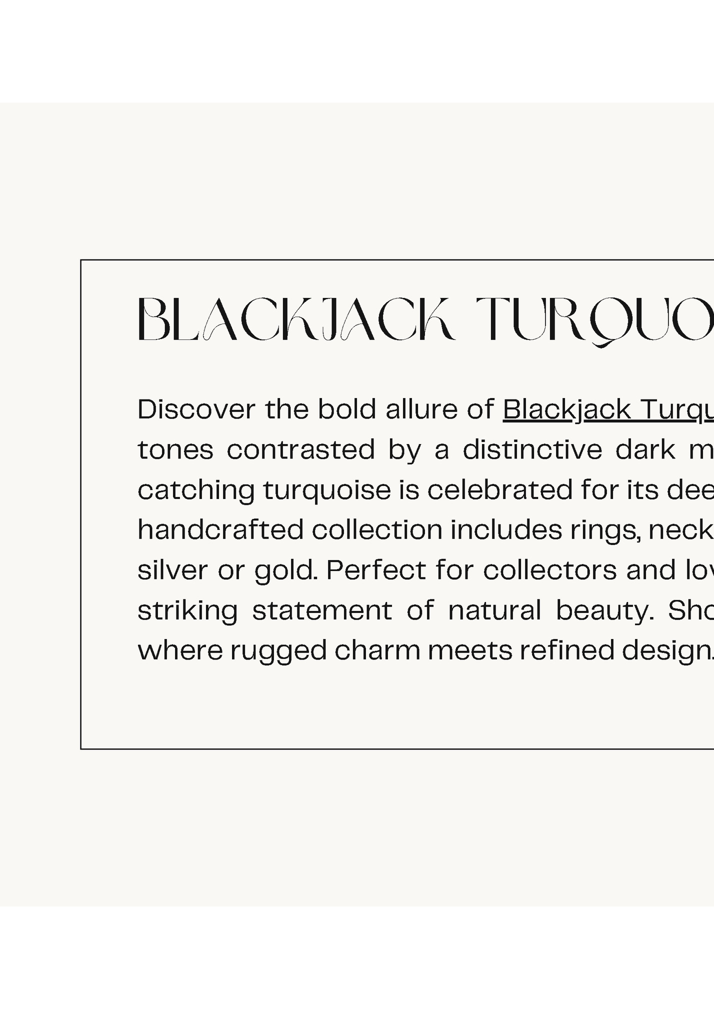 BLACKJACK TURQUOISE JEWELRY