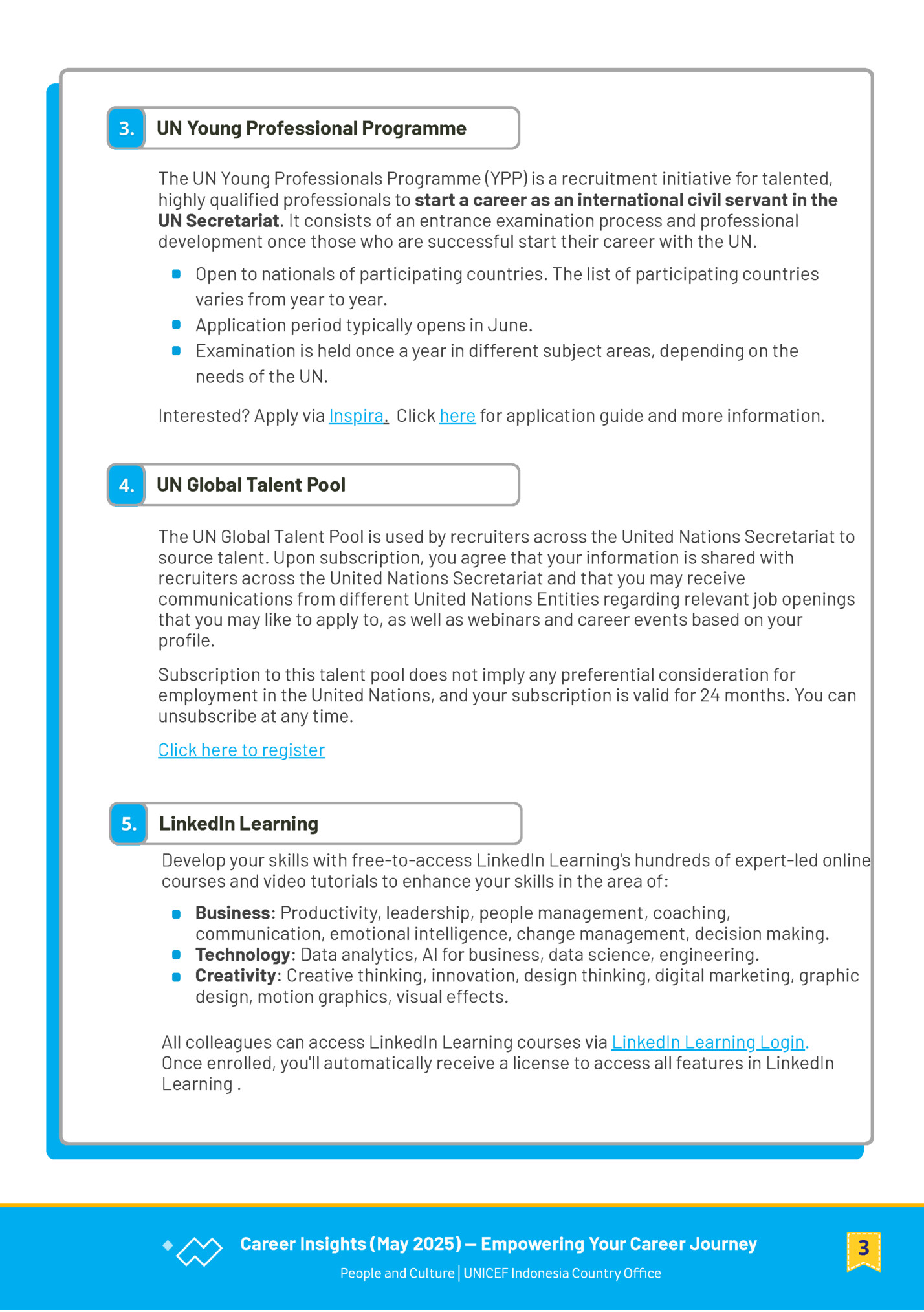 UN Young Professional Programme UN Young Professional Programme