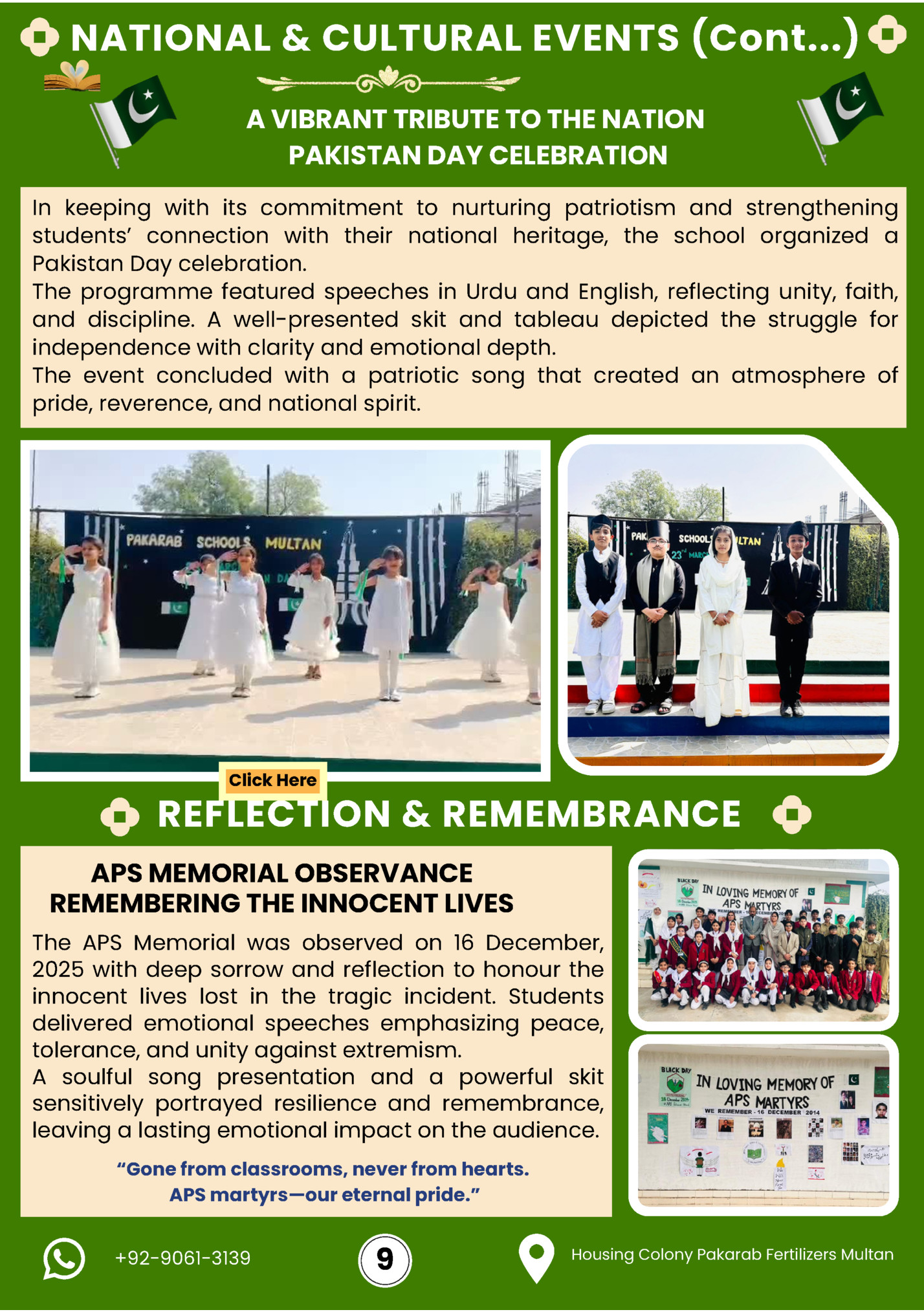NATIONAL & CULTURAL EVENTS (Cont...)