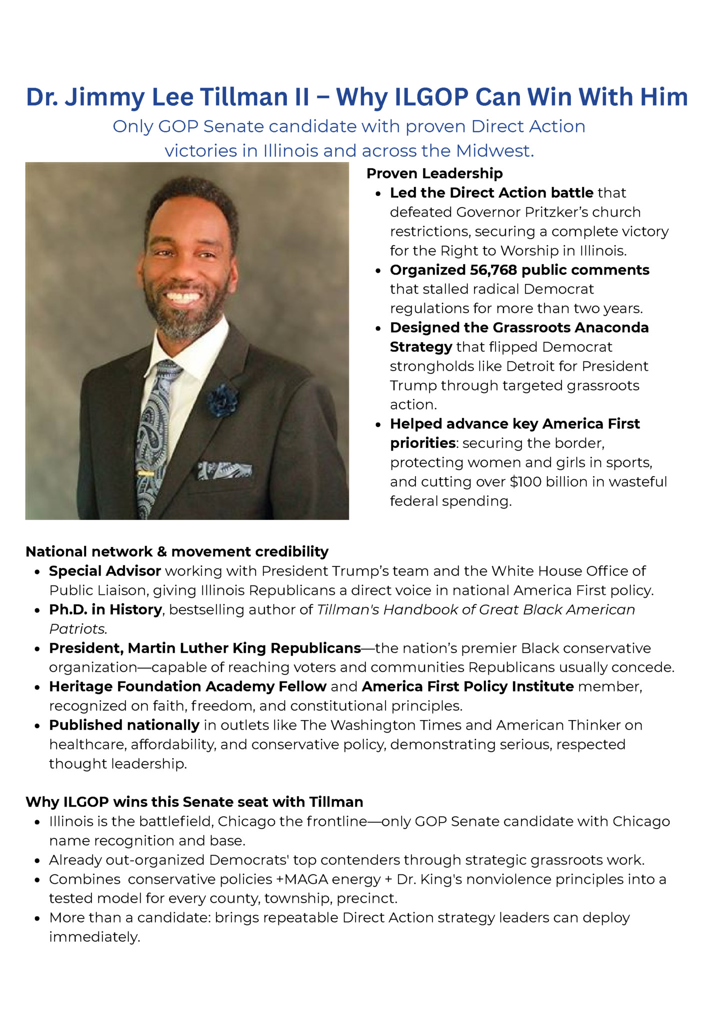 Dr. Jimmy Lee Tillman II – Why ILGOP Can Win With Him