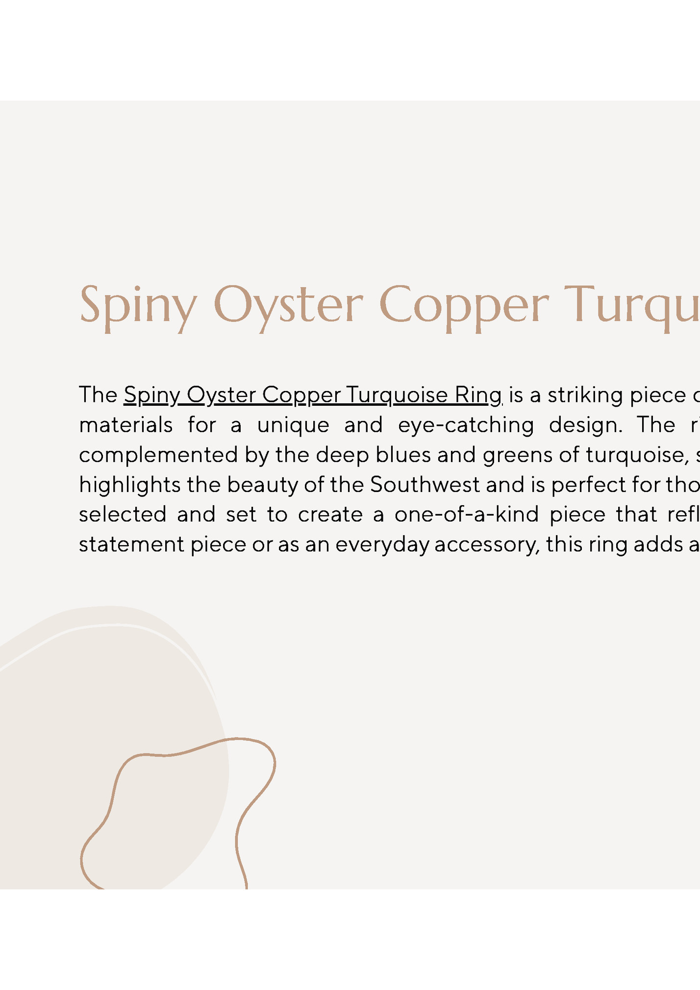 Spiny Oyster Copper Turquoise Ring Spiny Oyster Copper Turquoise Ring