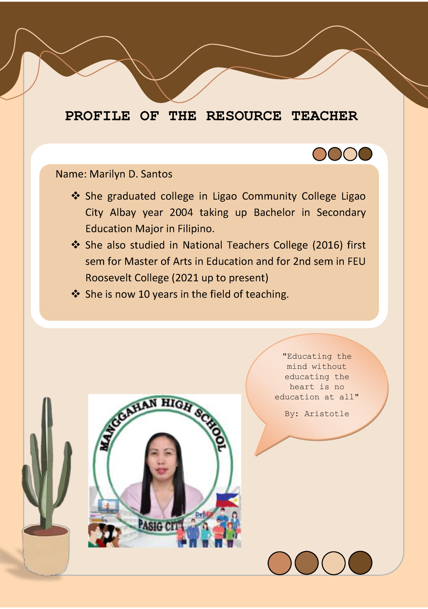 PROFILE OF THE RESOURCE TEACHER