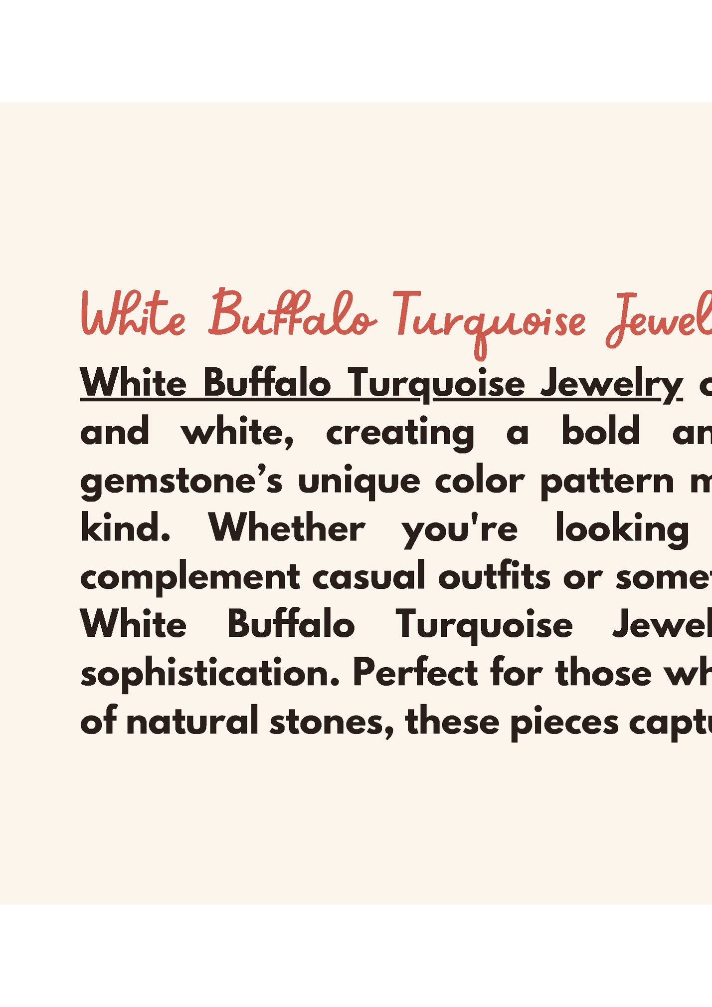 White Buffalo Turquoise Jewelry