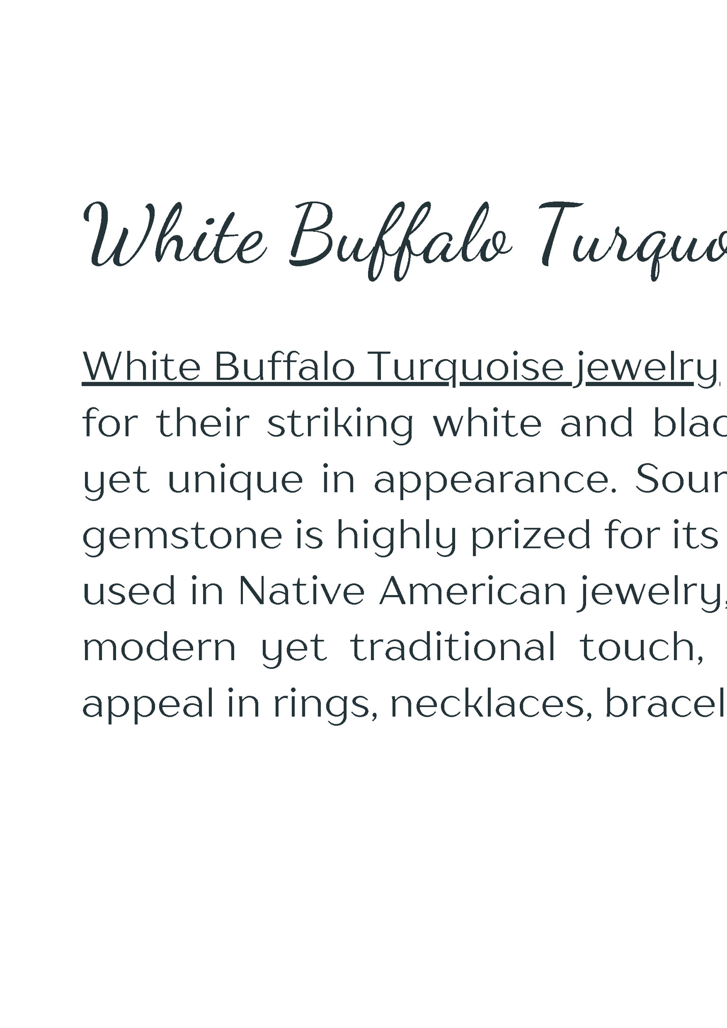 White Buffalo Turquoise Jewelry