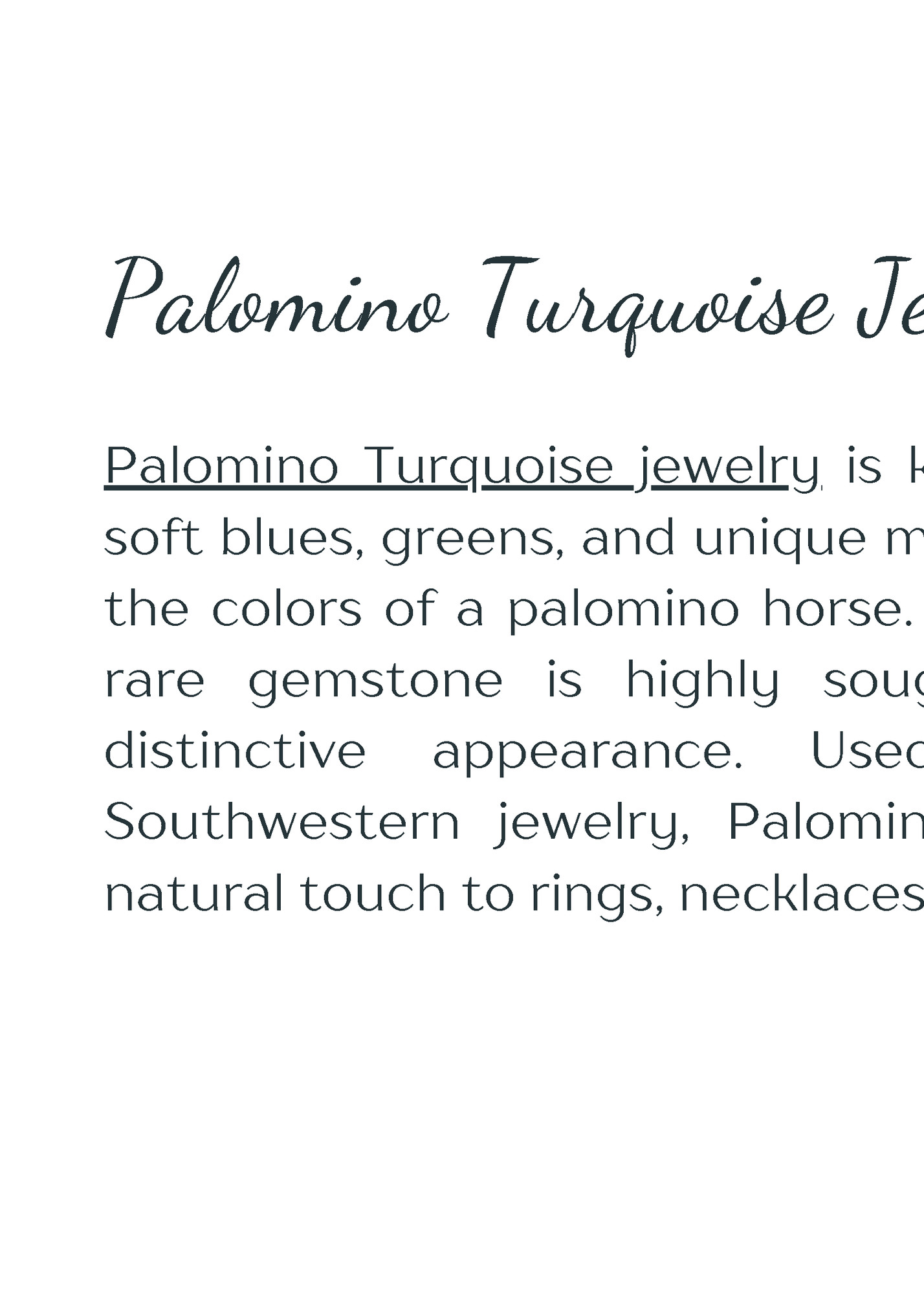 Palomino Turquoise Jewelry