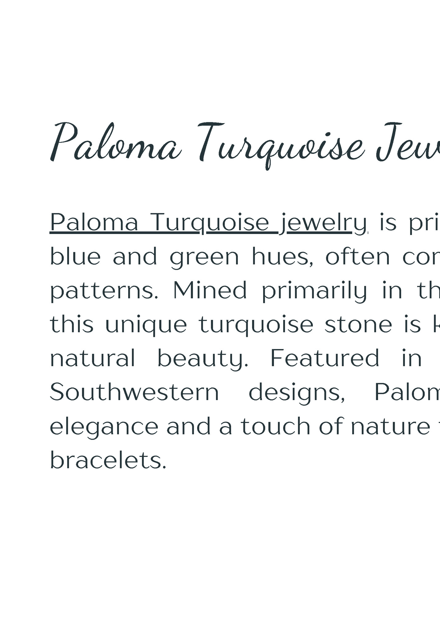 Paloma Turquoise Jewelry