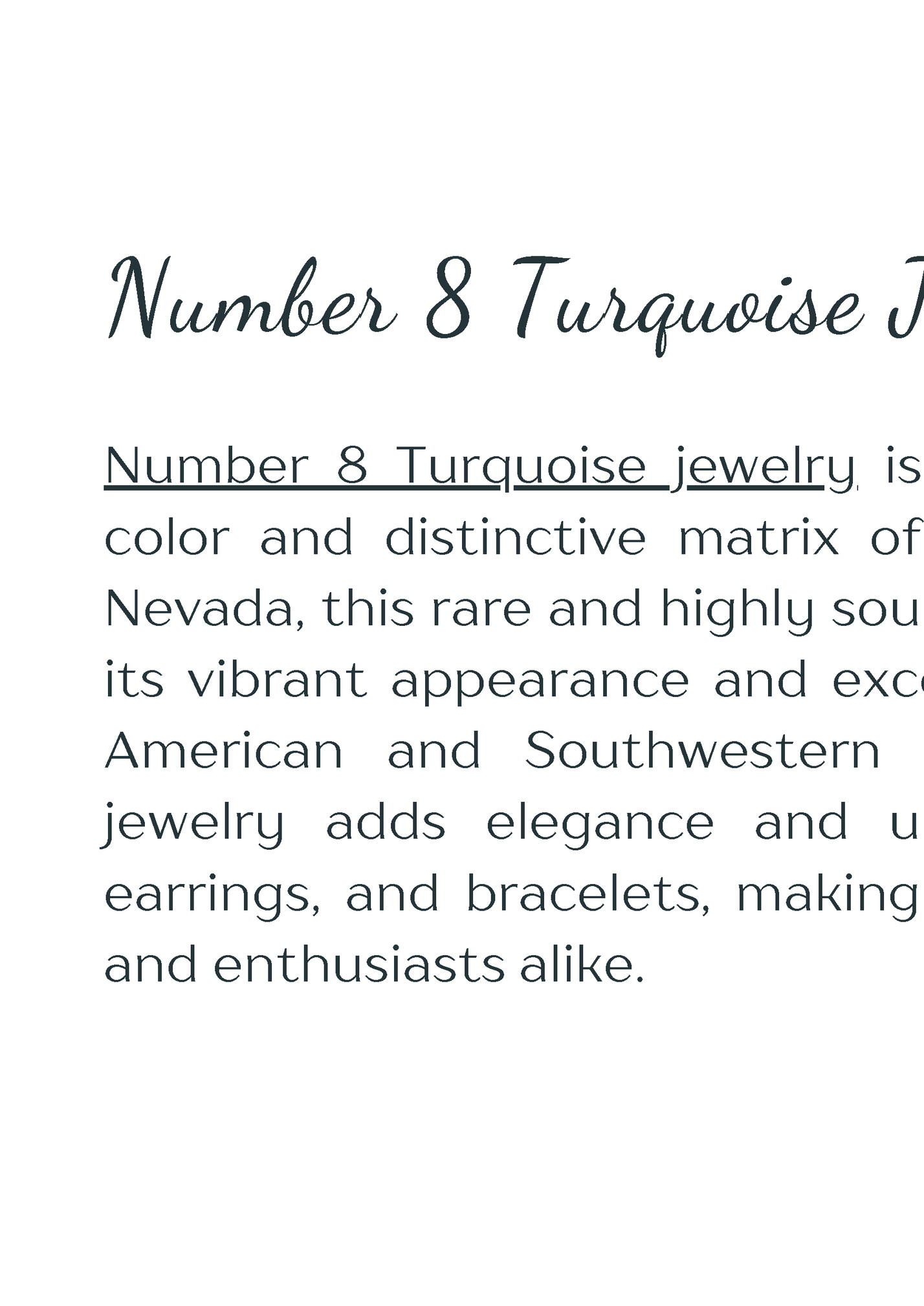 Number 8 Turquoise Jewelry