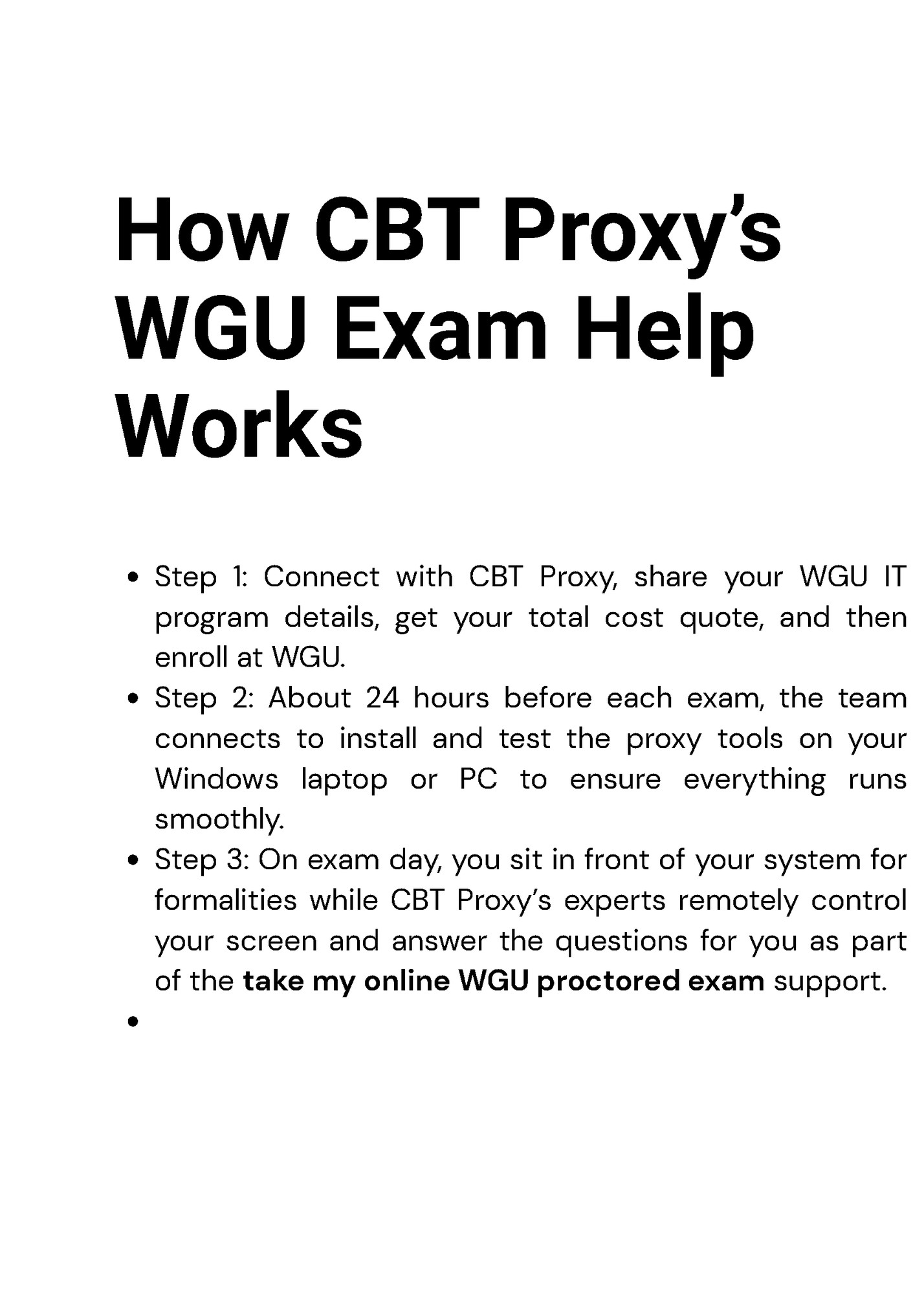 How CBT Proxy’s How CBT Proxy’s