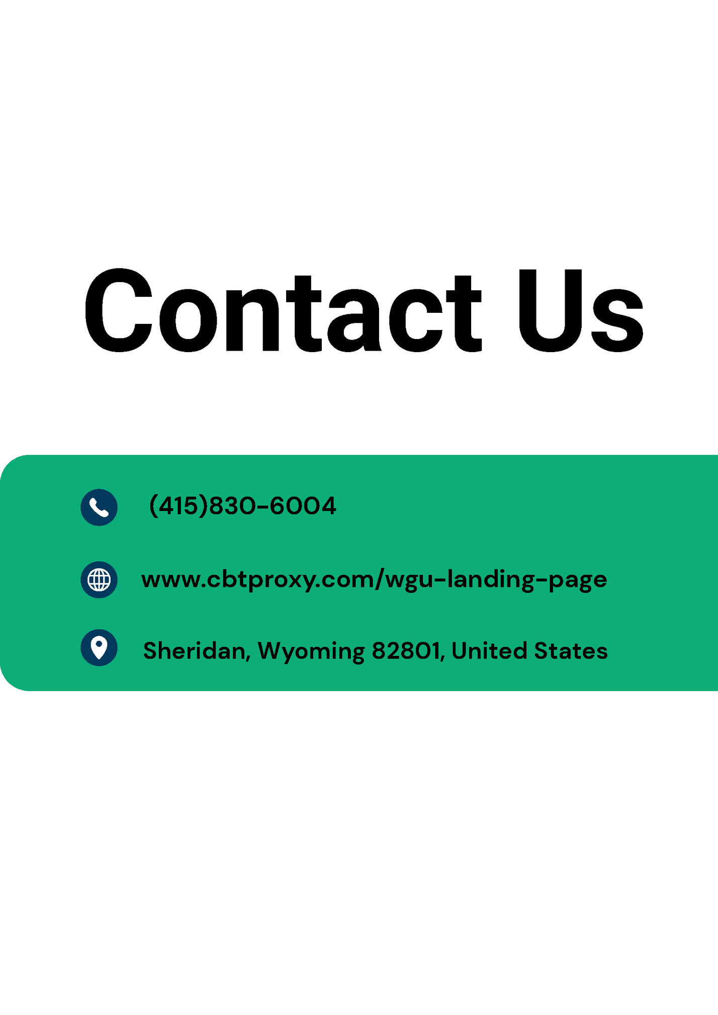 Contact Us Contact Us