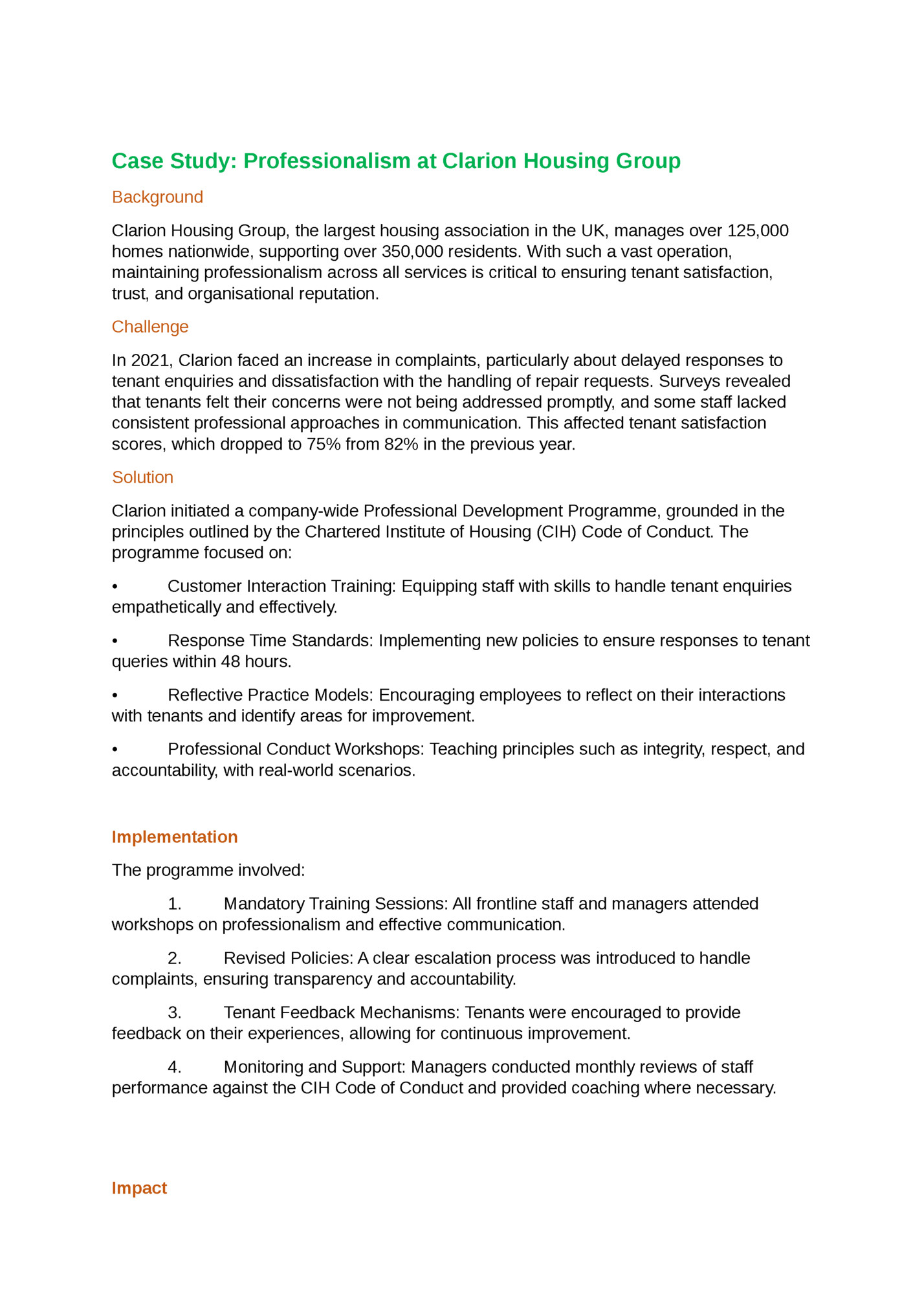 Case Study: Professionalism at Clarion Housing Group