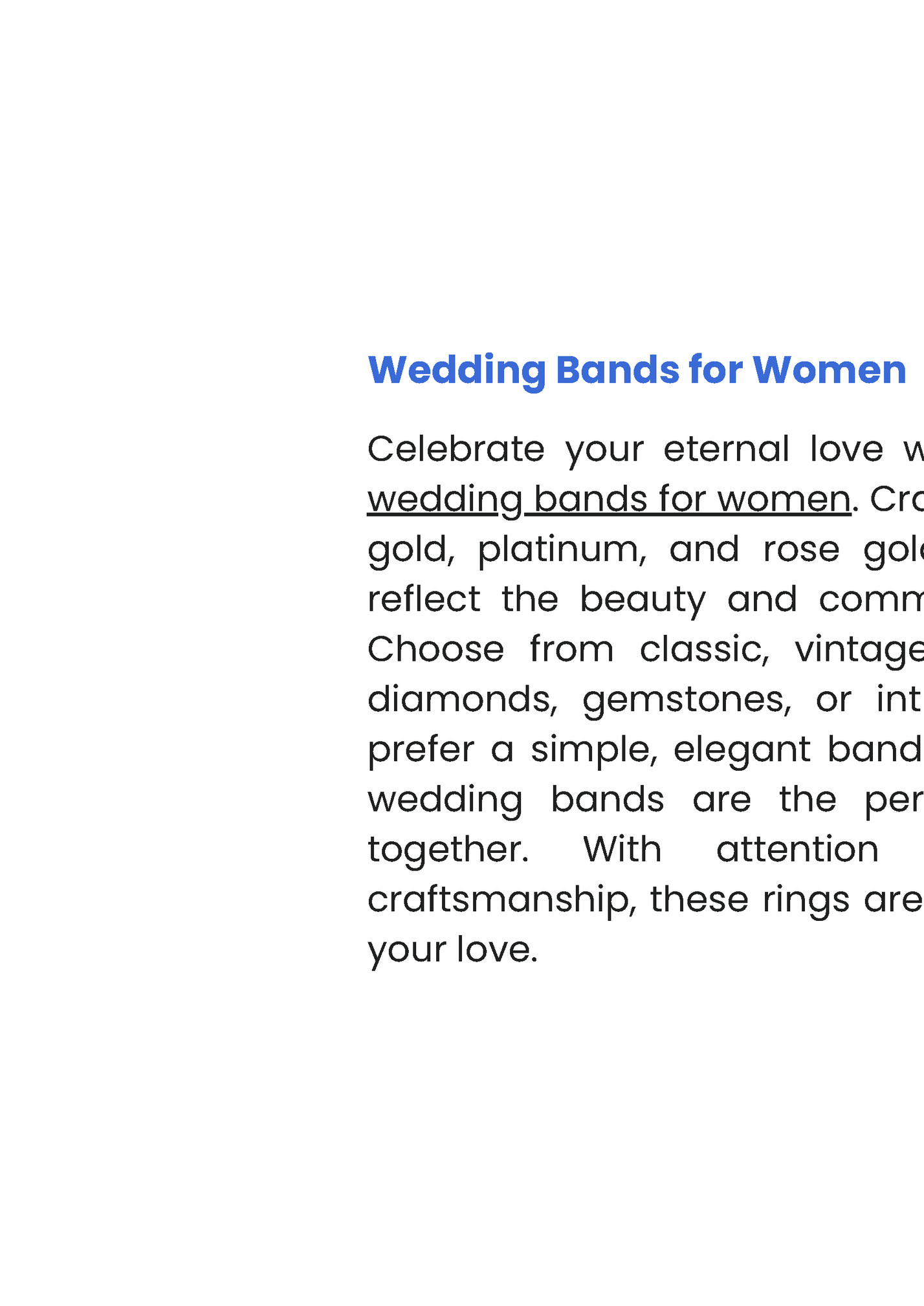 Wedding Bands for Women Wedding Bands for Women