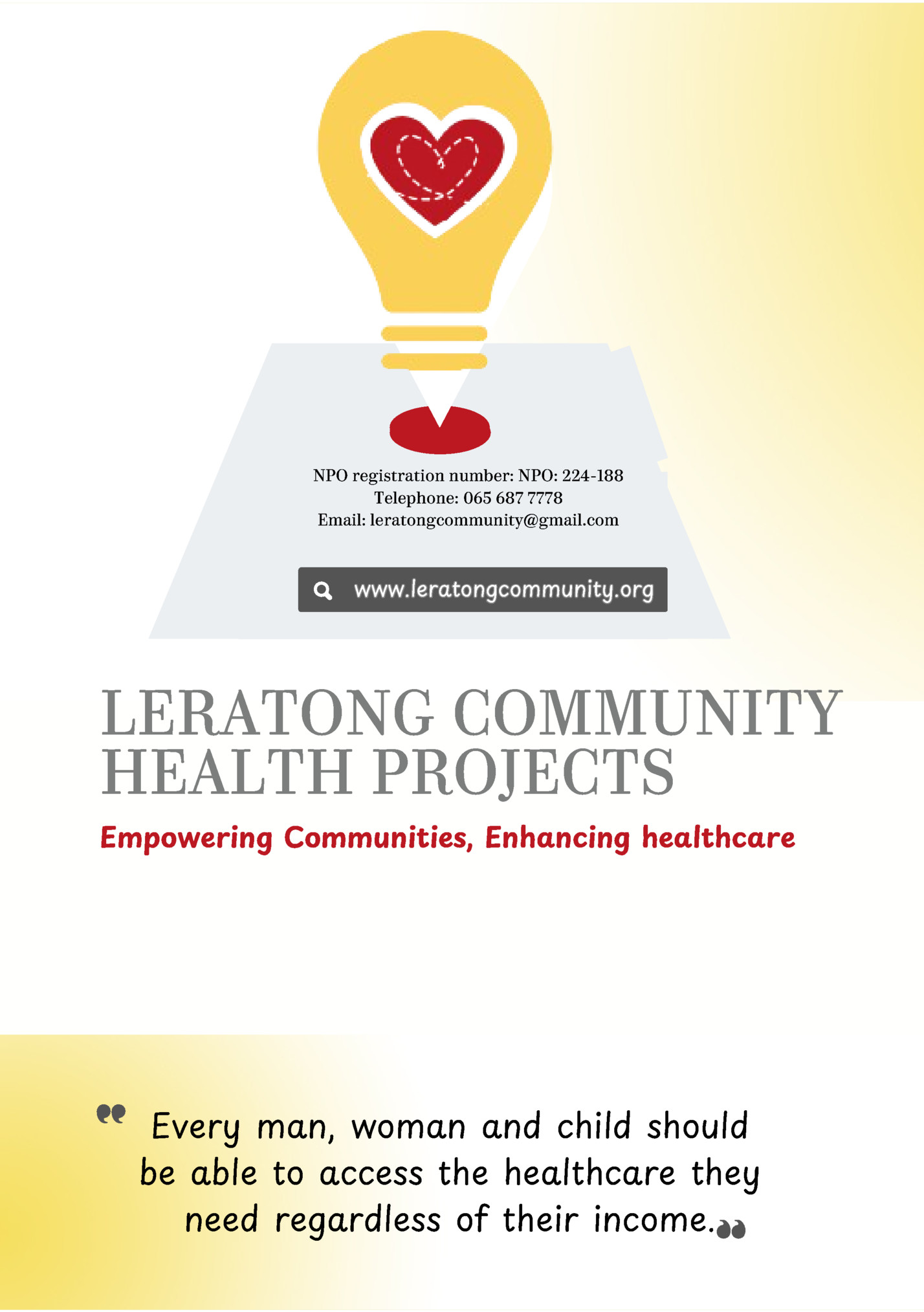 NPO registration number: NPO: 224-188