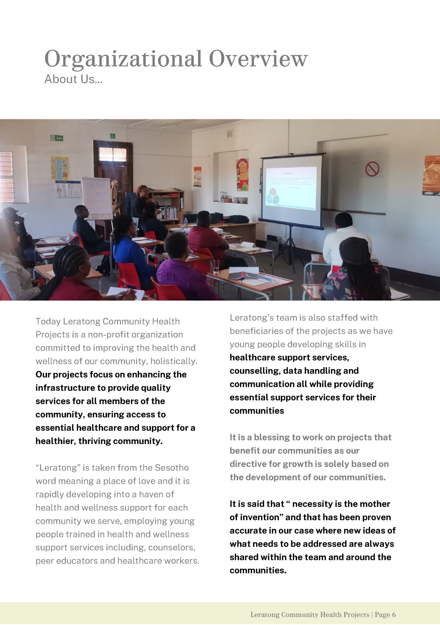 Organizational Overview