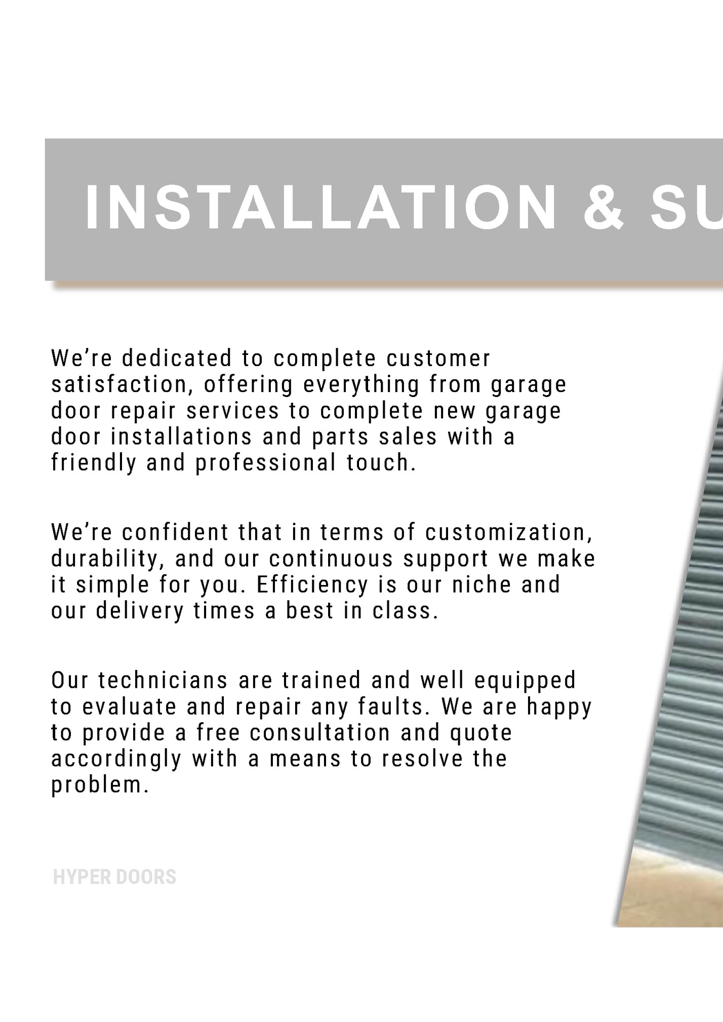 INSTALLATION & SUPPORT