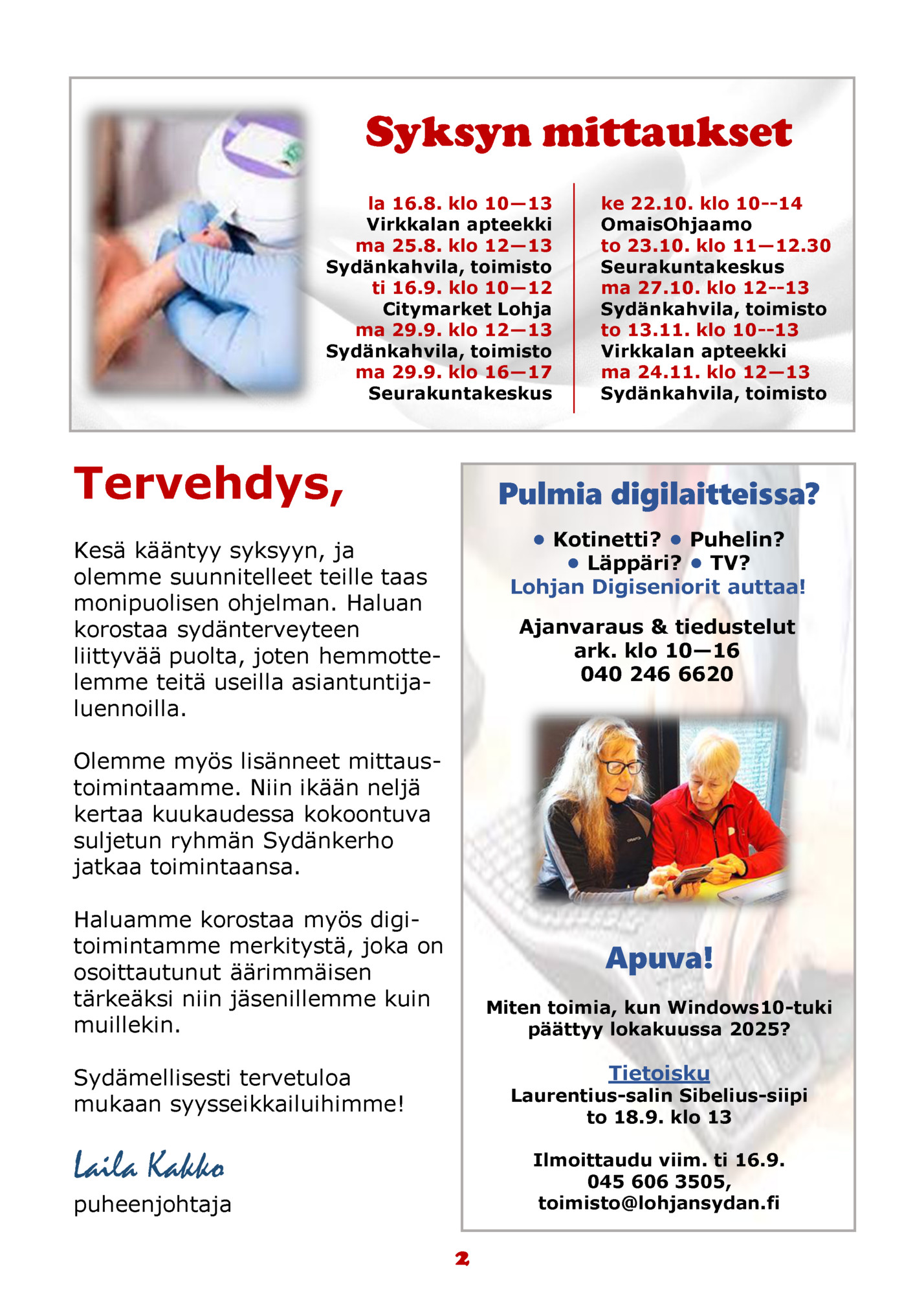 Syksyn mittaukset Syksyn mittaukset